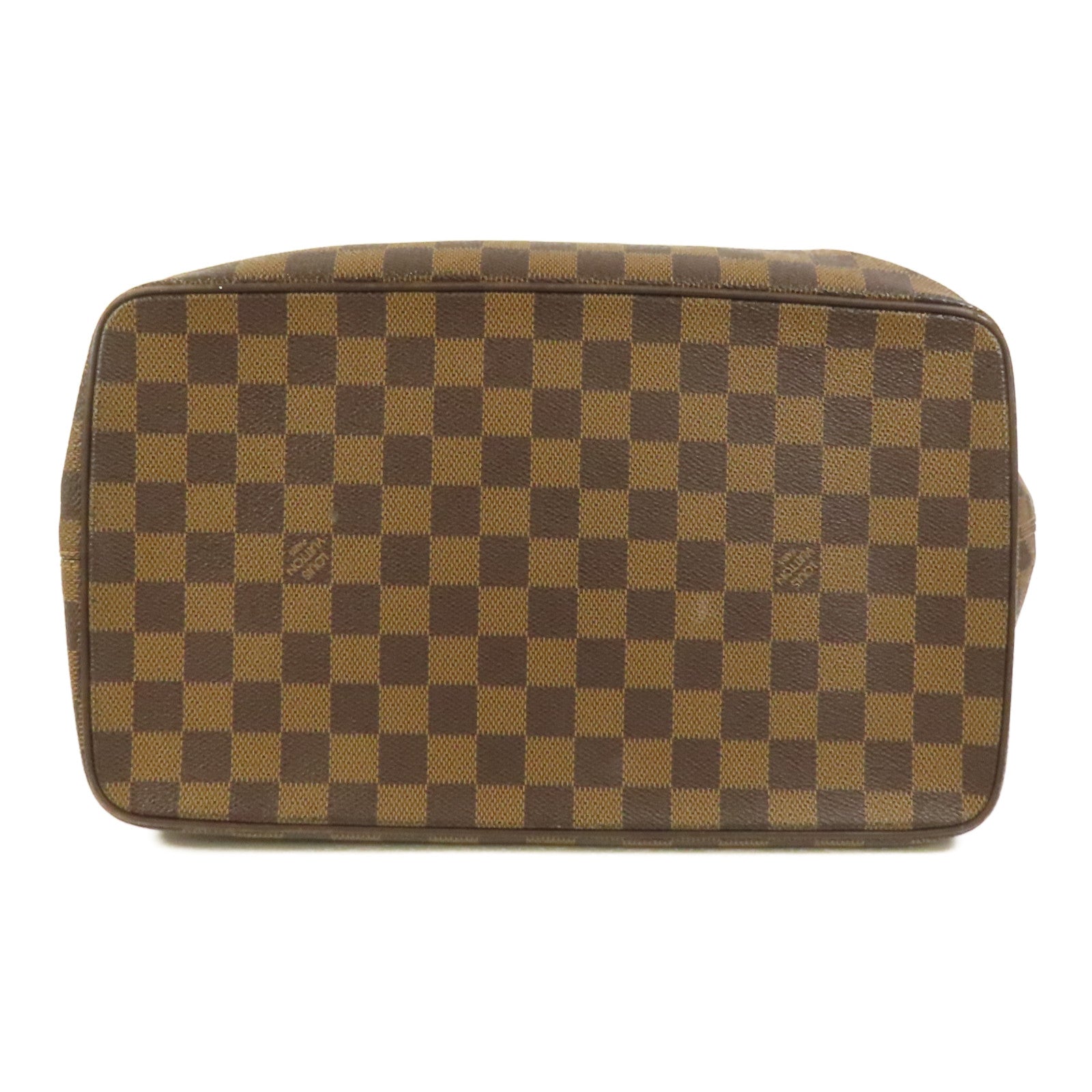 LOUIS VUITTON Damier Saleya MM金扣手挽袋棕色