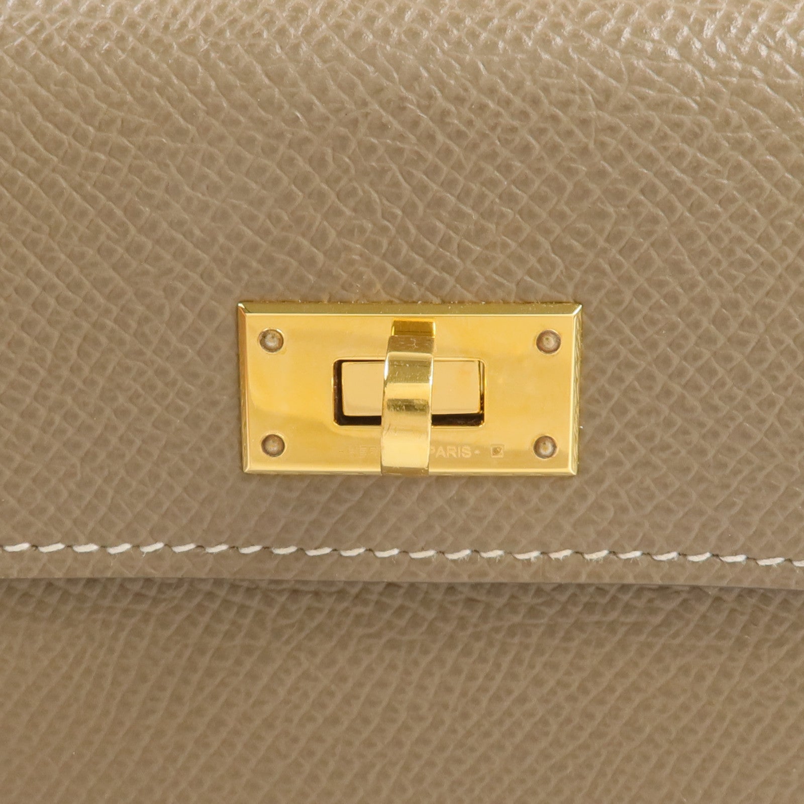 HERMES Epsom皮革Kelly Pockt Compact Wallet錢包Etoupe