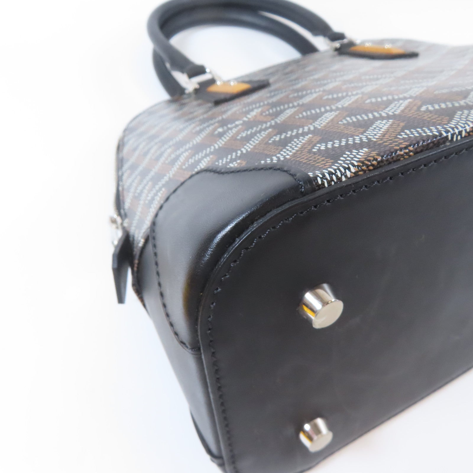 GOYARD 塗層帆布Vendome銀扣手挽袋黑色