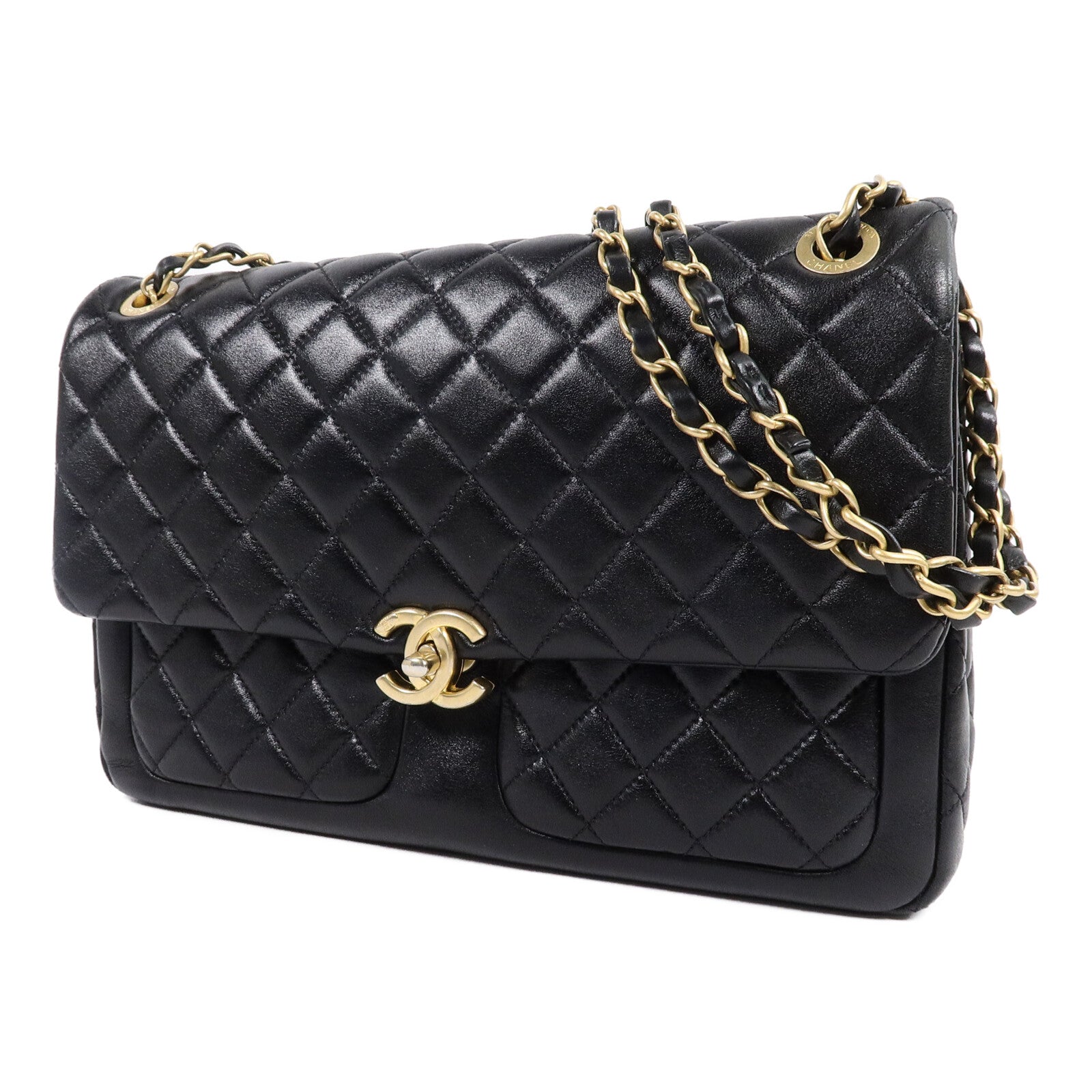 CHANEL 羊皮皮革Chain Shoulder Bag鏈帶肩背袋