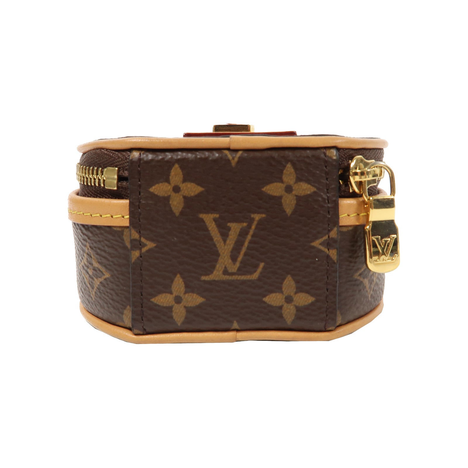 LOUIS VUITTON Monogram Boite Chapeau Necklace金扣鏈帶肩背袋啡色
