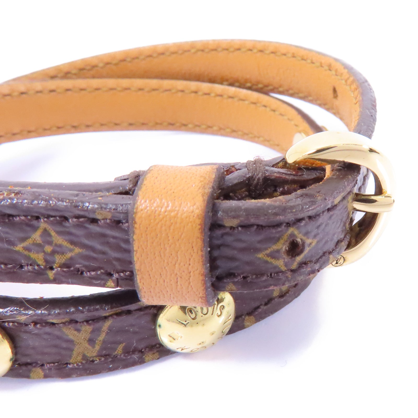 LOUIS VUITTON Monogram Bracelet金扣手鏈棕色