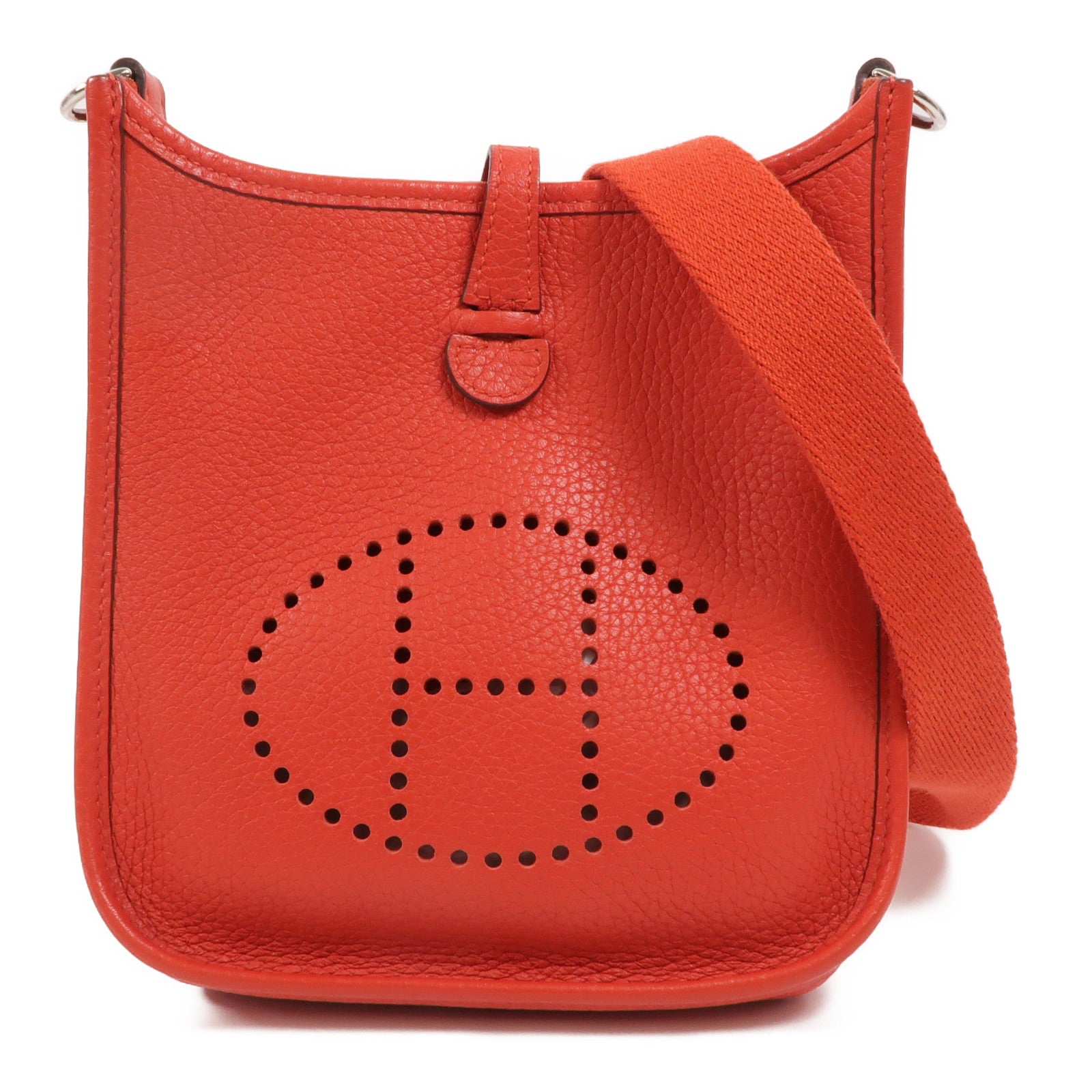 HERMES Clemence皮革Evelyne TPM肩背袋Rouge de Coeur
