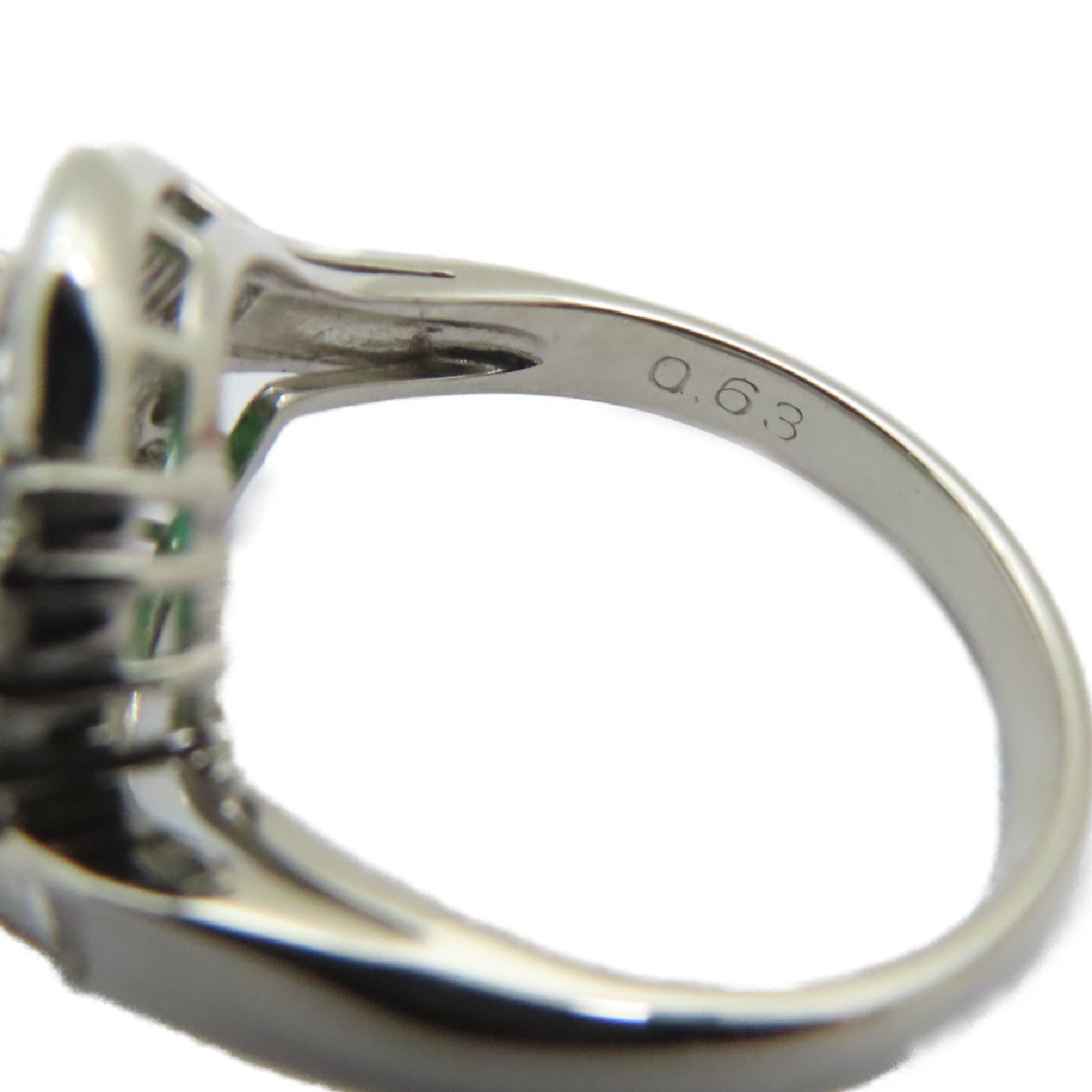 JEWELRY 【激減優惠】PT900鉑金Emerald Diamond Ring 1.62ct綠寶石/0.63ct鑽石戒指US#7.25