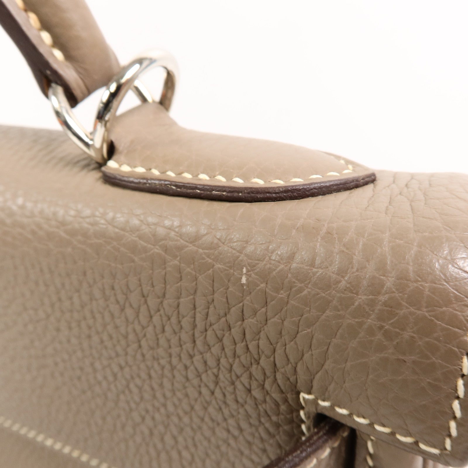HERMES Clemence皮革Kelly 32手挽肩背兩用袋Etoupe