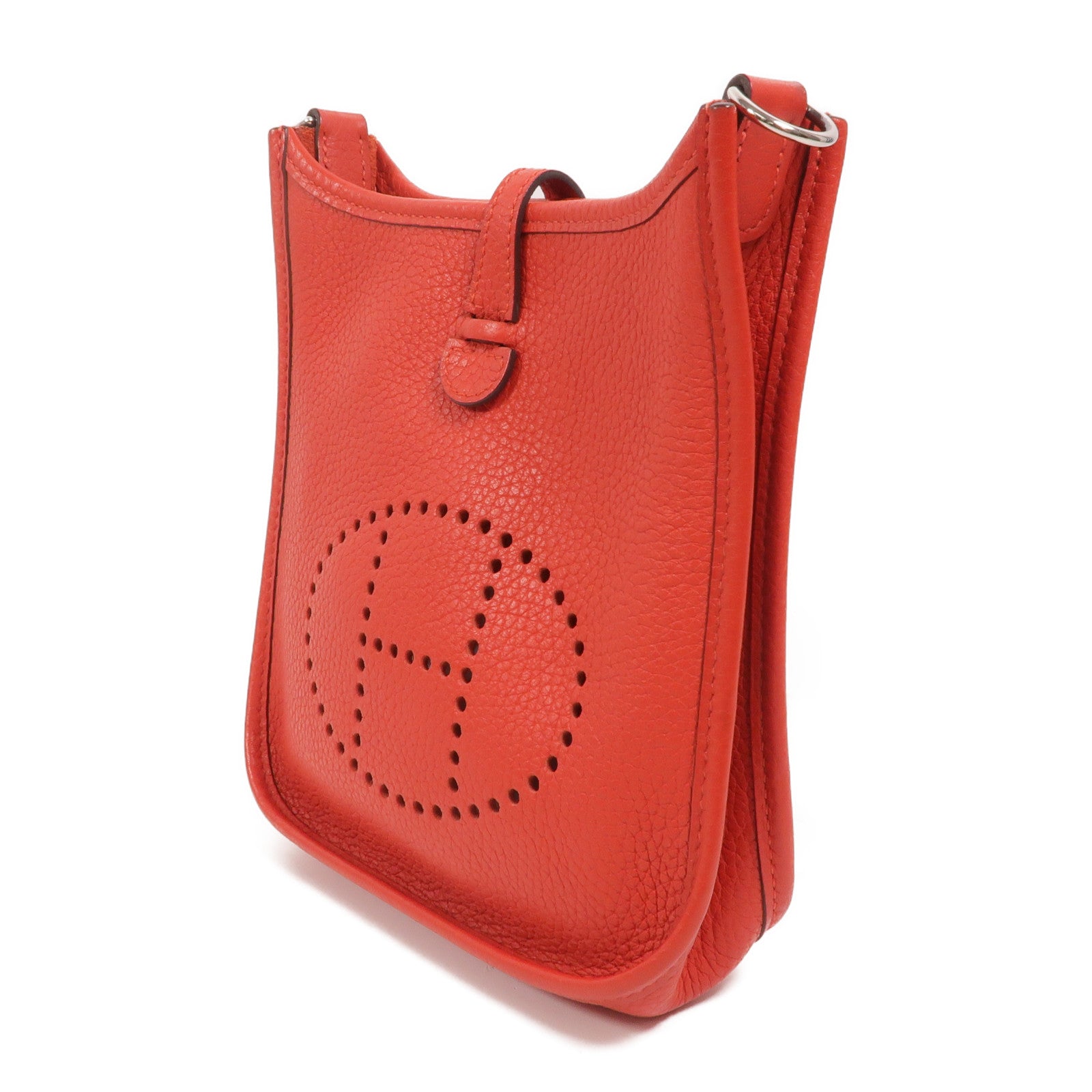 HERMES Clemence皮革Evelyne TPM肩背袋Rouge de Coeur
