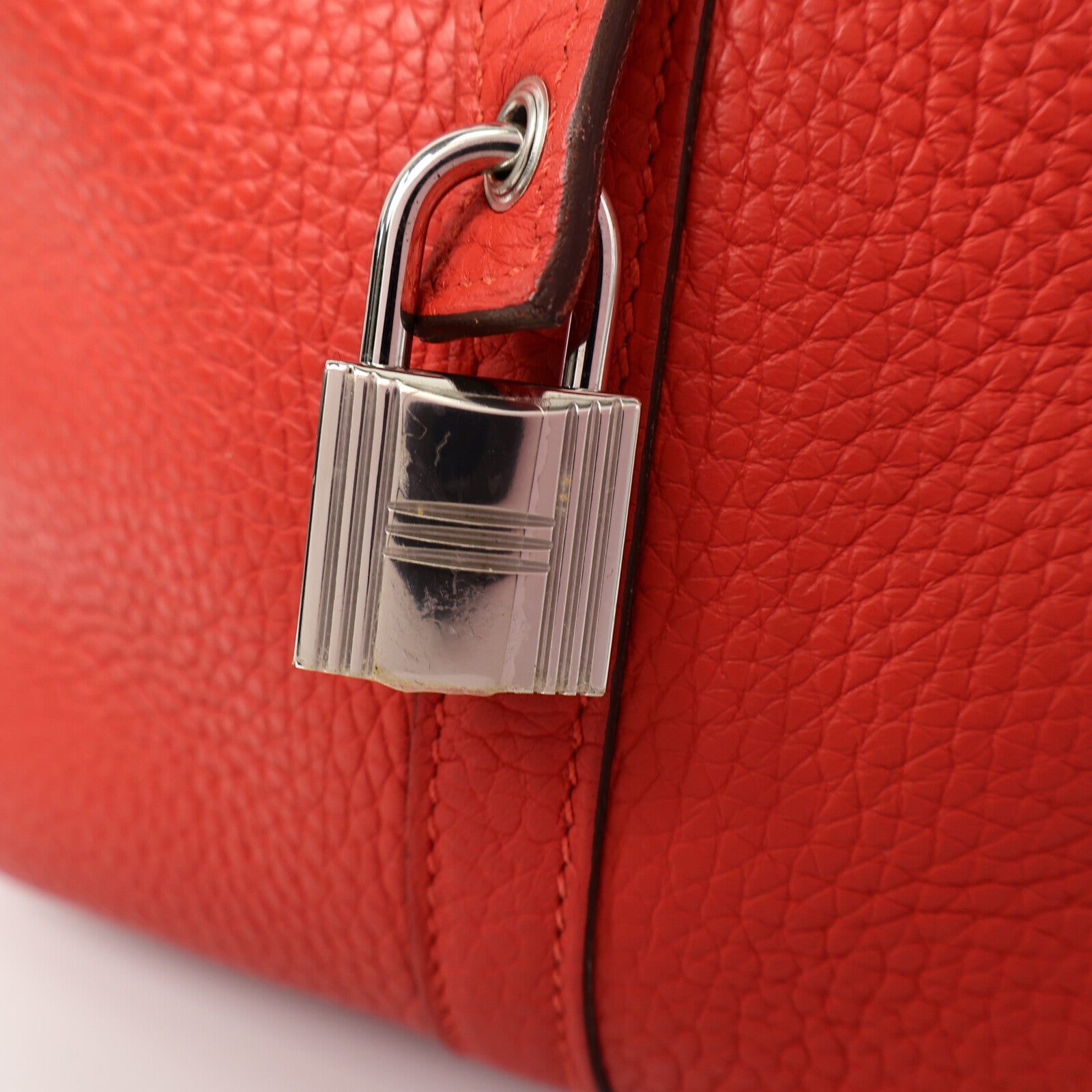 HERMES Clemence皮革Picotin MM手挽袋Rouge Pivoine