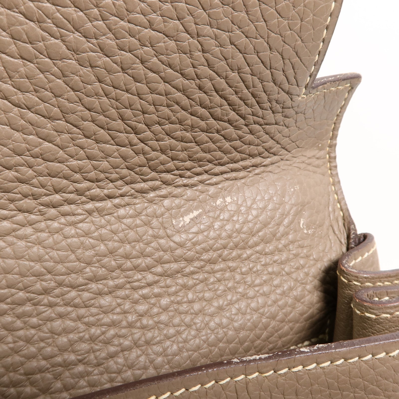 HERMES Clemence皮革Kelly 32手挽肩背兩用袋Etoupe