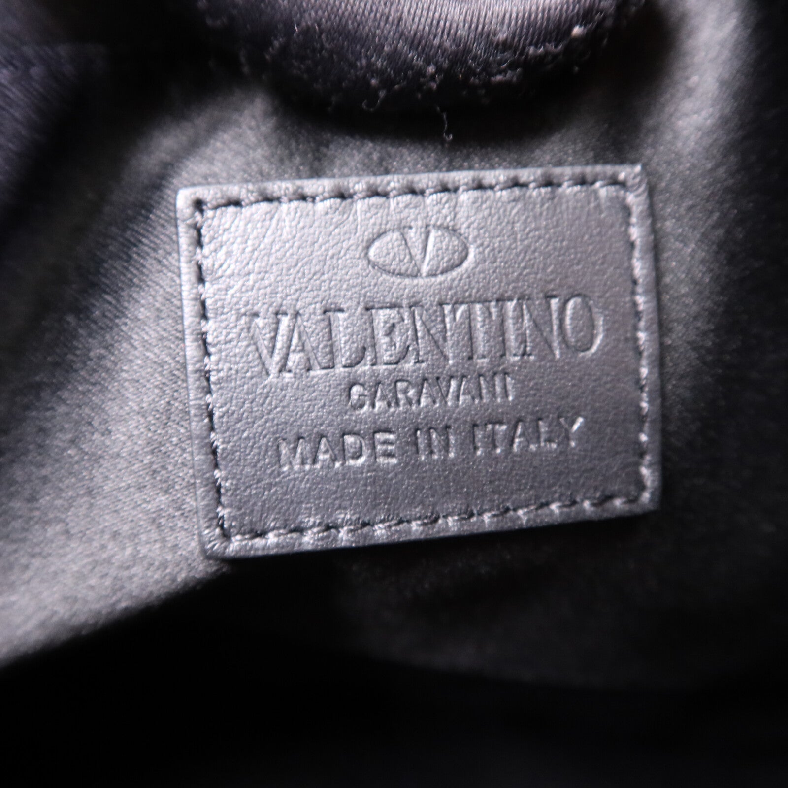 Valentino 帆布/牛皮皮革Clutch銀扣手拿包