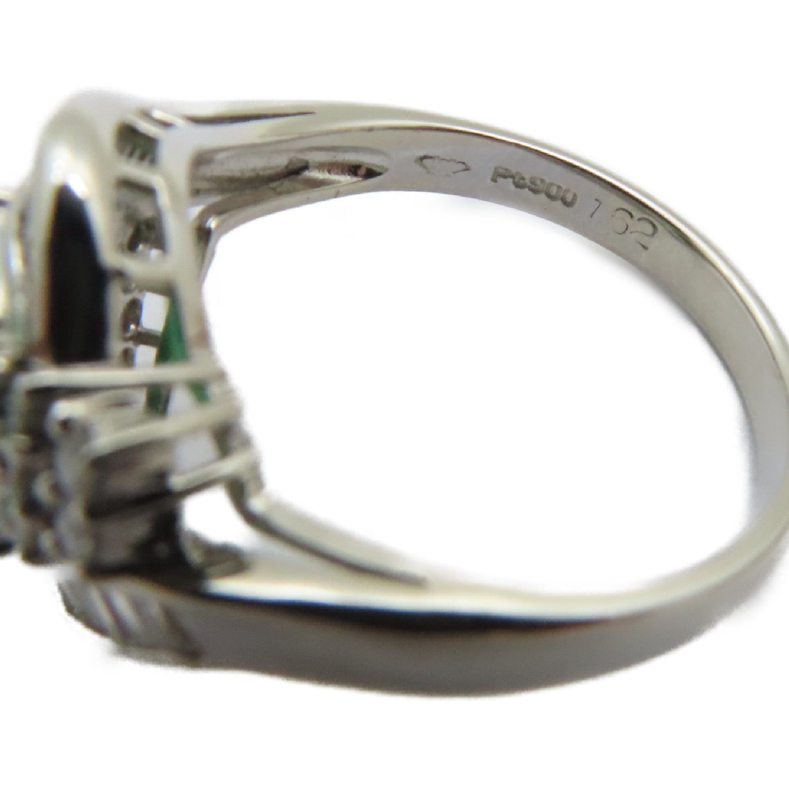 JEWELRY 【激減優惠】PT900鉑金Emerald Diamond Ring 1.62ct綠寶石/0.63ct鑽石戒指US#7.25