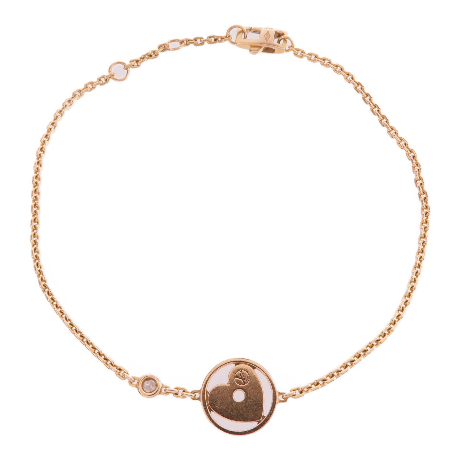LOUIS VUITTON 18K玫瑰金Monogram Idylle Coeur Bracelet鑽石手鏈