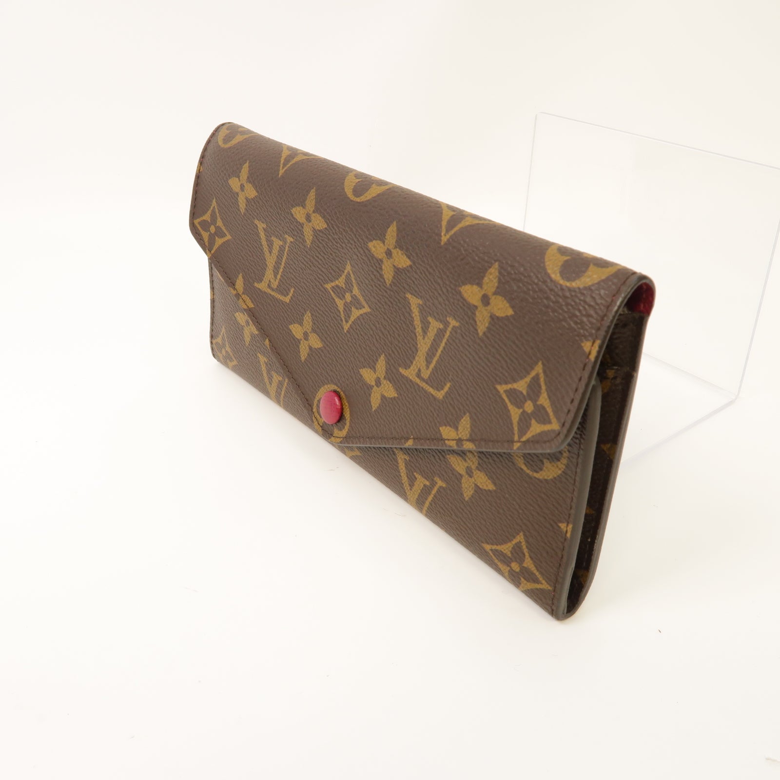 LOUIS VUITTON 【激減優惠】Monogram Josephine Wallet金扣長錢包棕色/酒紅色
