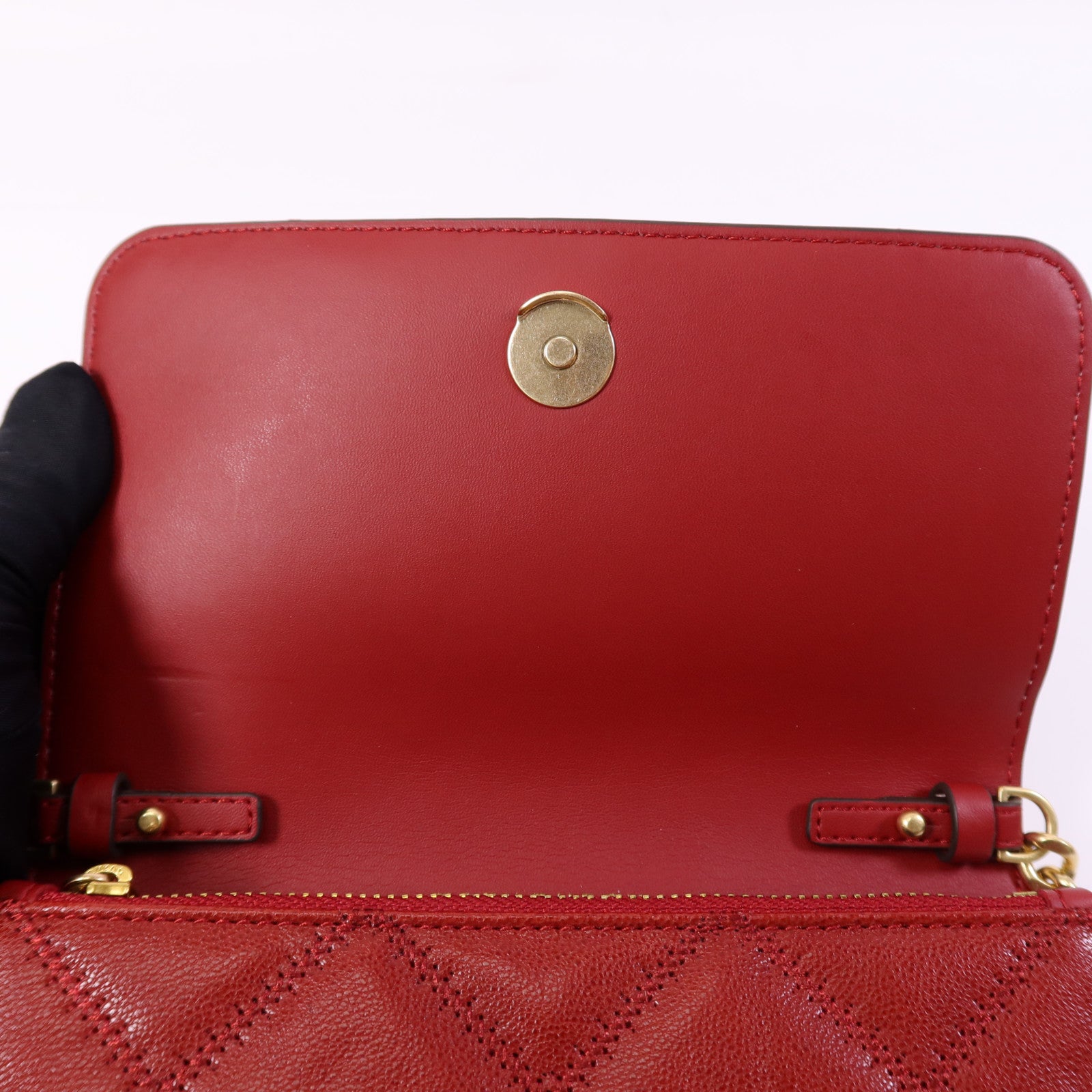 Tory Burch 牛皮皮革Burch Willa金扣鏈帶肩背袋