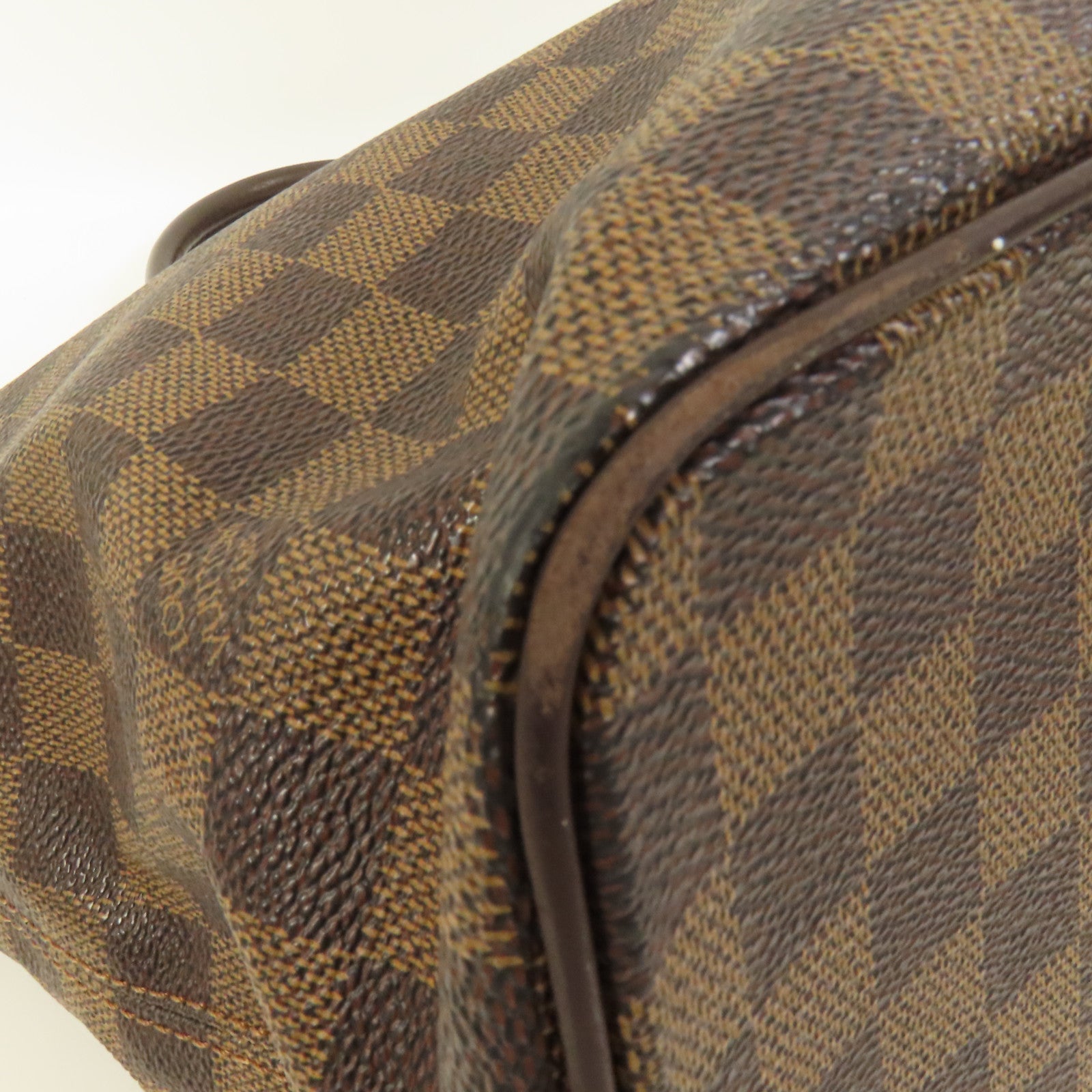 LOUIS VUITTON 【激減優惠】Damier Saleya MM金扣手挽袋棕色