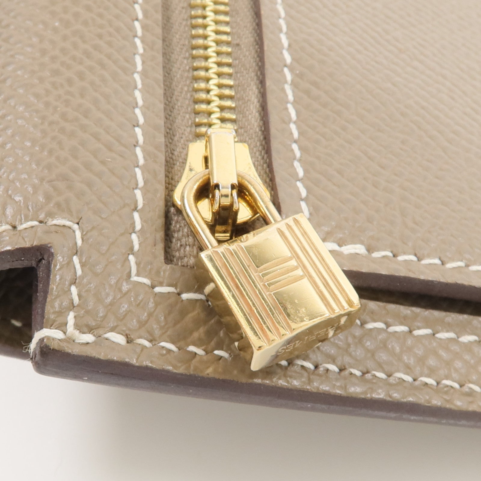 HERMES Epsom皮革Kelly Pockt Compact Wallet錢包Etoupe
