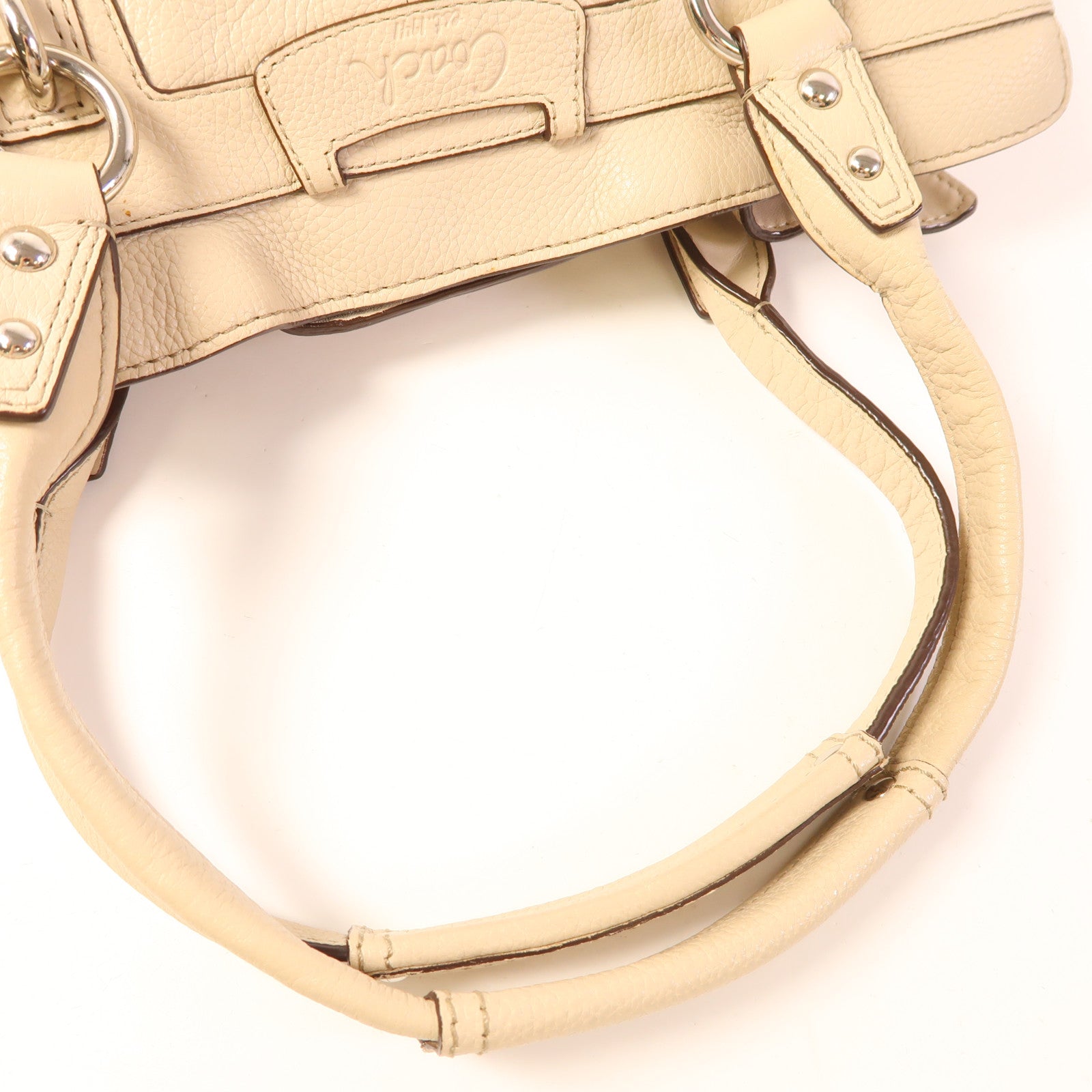 COACH 牛皮皮革Shoulder Bag銀扣肩背袋