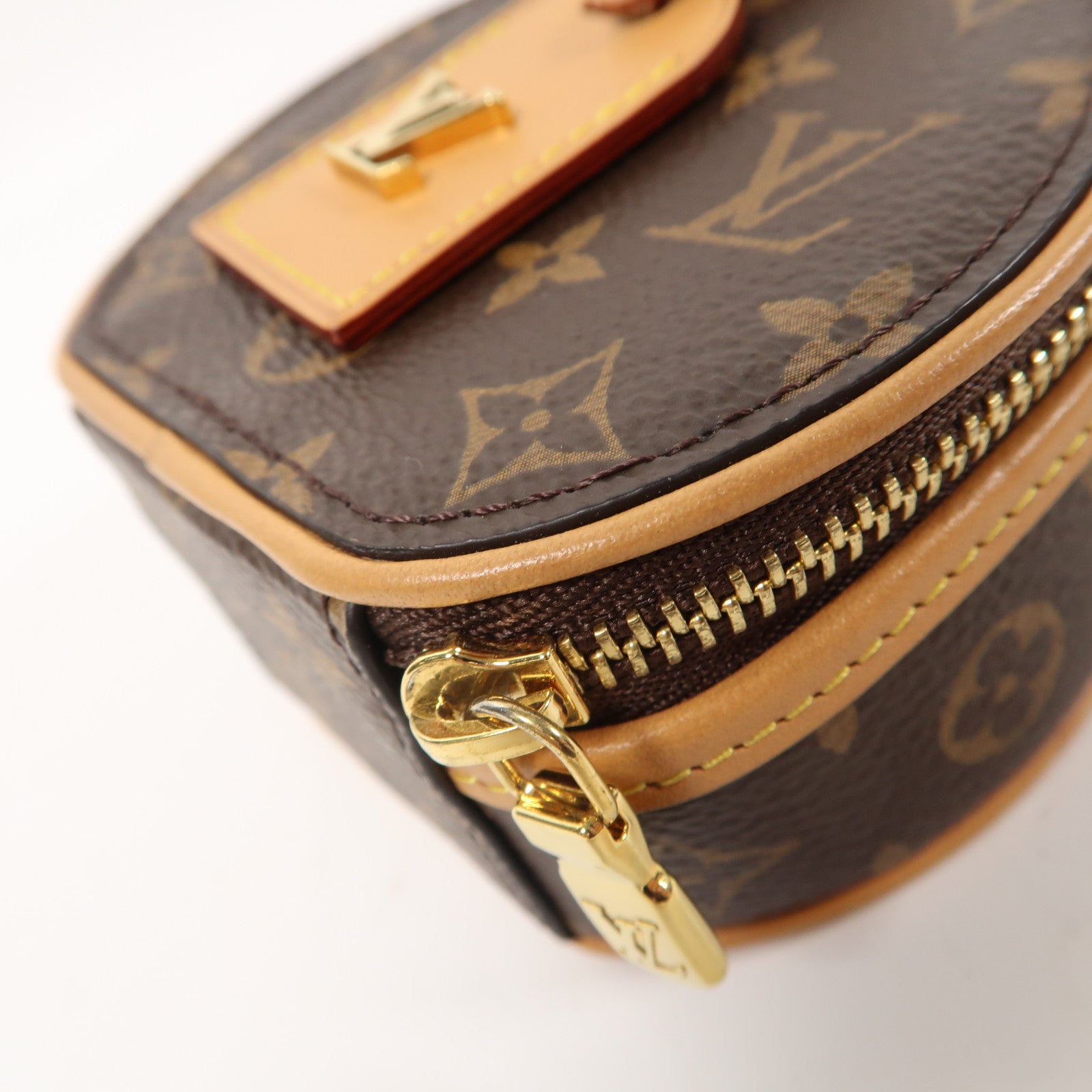 LOUIS VUITTON Monogram Boite Chapeau Necklace金扣鏈帶肩背袋啡色