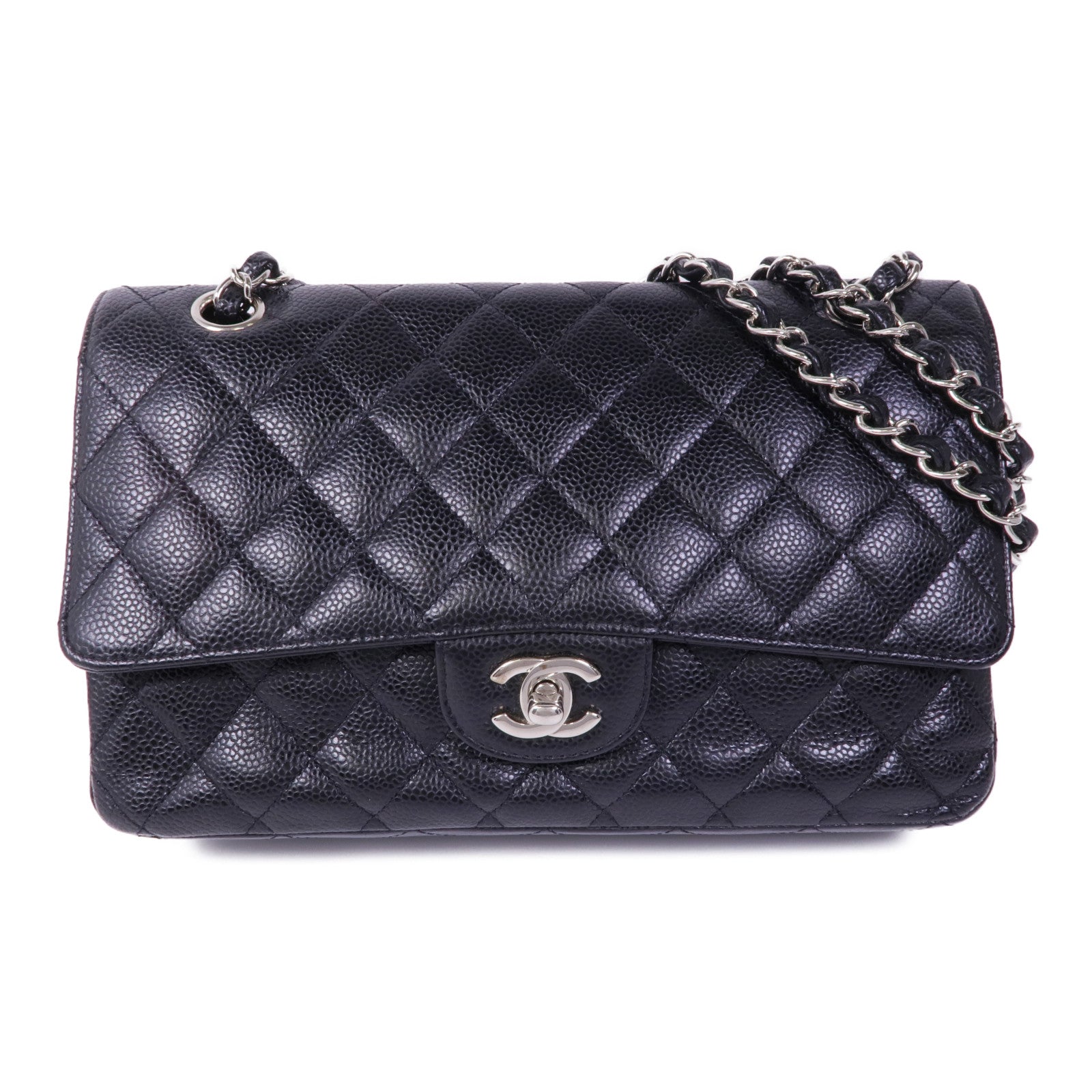 CHANEL 牛皮皮革Classic 25銀扣鏈帶肩背袋