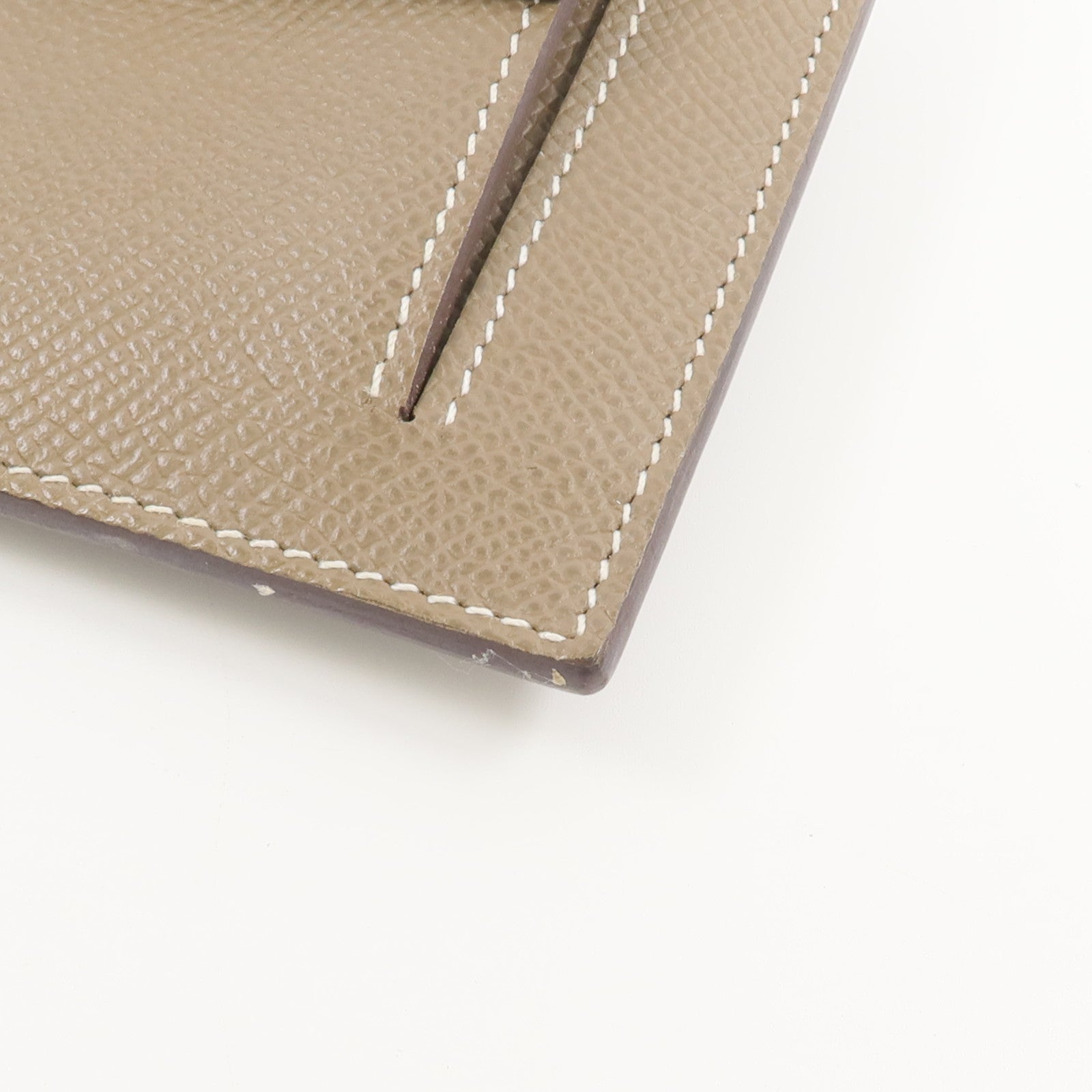 HERMES Epsom皮革Kelly Pockt Compact Wallet錢包Etoupe