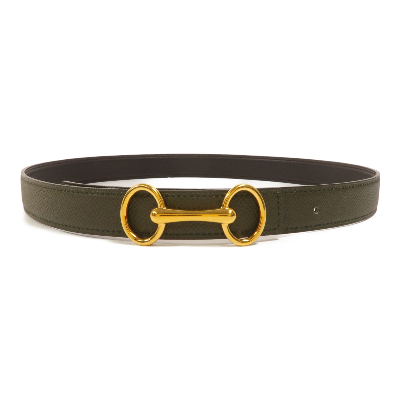 HERMES Epsom/Swift皮革Heritage Belt 80cm皮帶