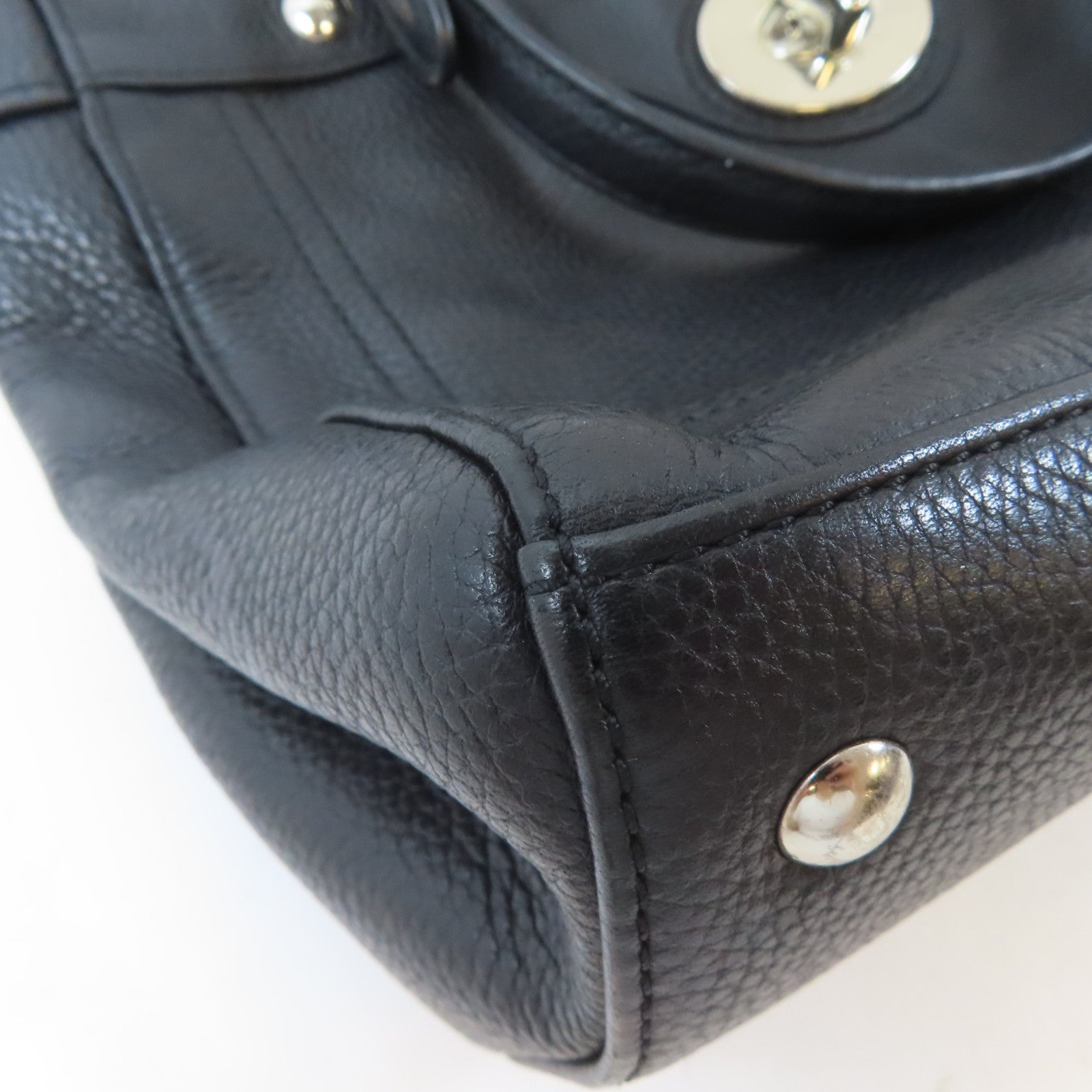 COACH 牛皮皮革Penelope Shoulder Bag銀扣肩背袋黑色