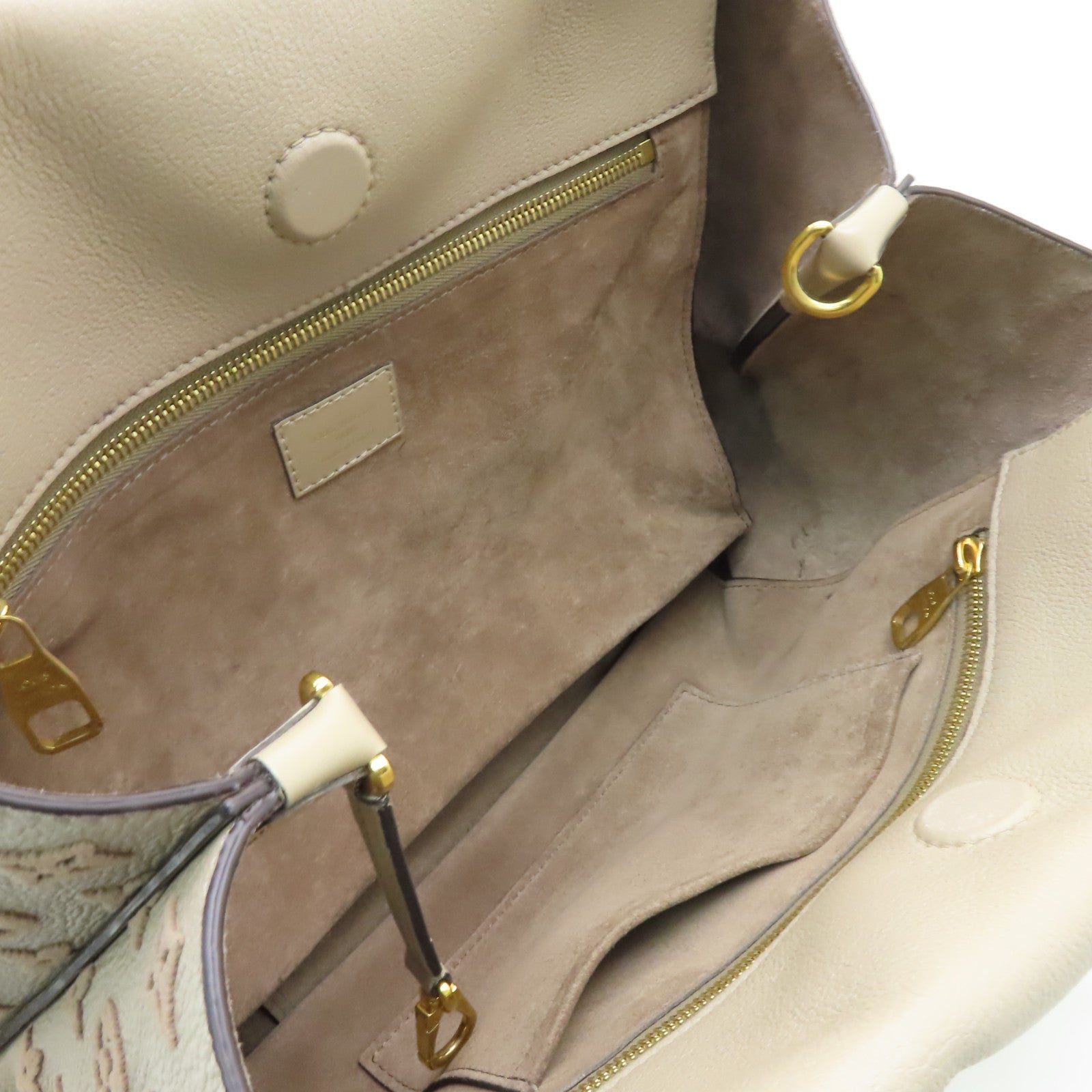 LOUIS VUITTON 【激減優惠】皮革Tote W PM金扣手挽袋米色