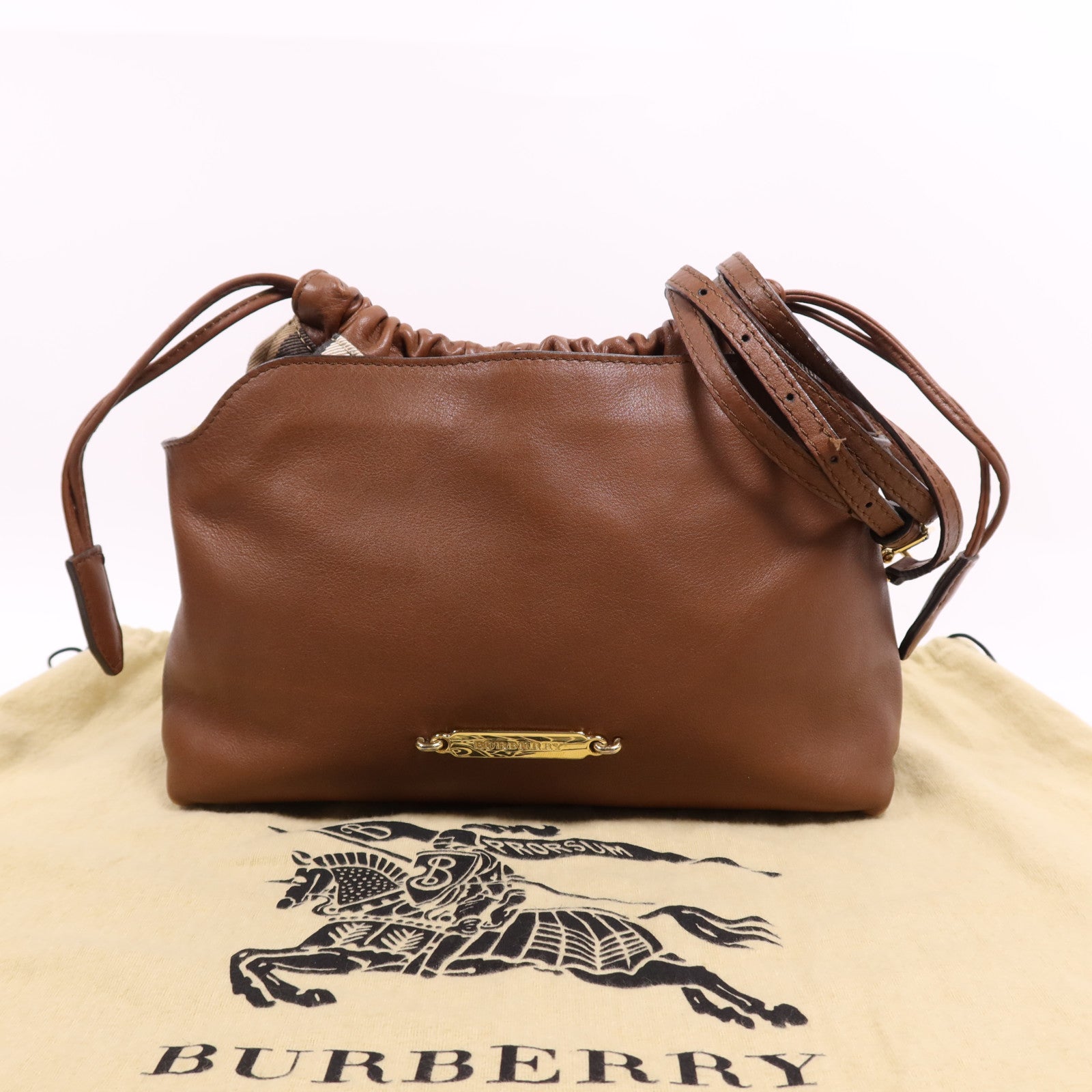 BURBERRY 牛皮皮革Shoulder Bag金扣肩背袋