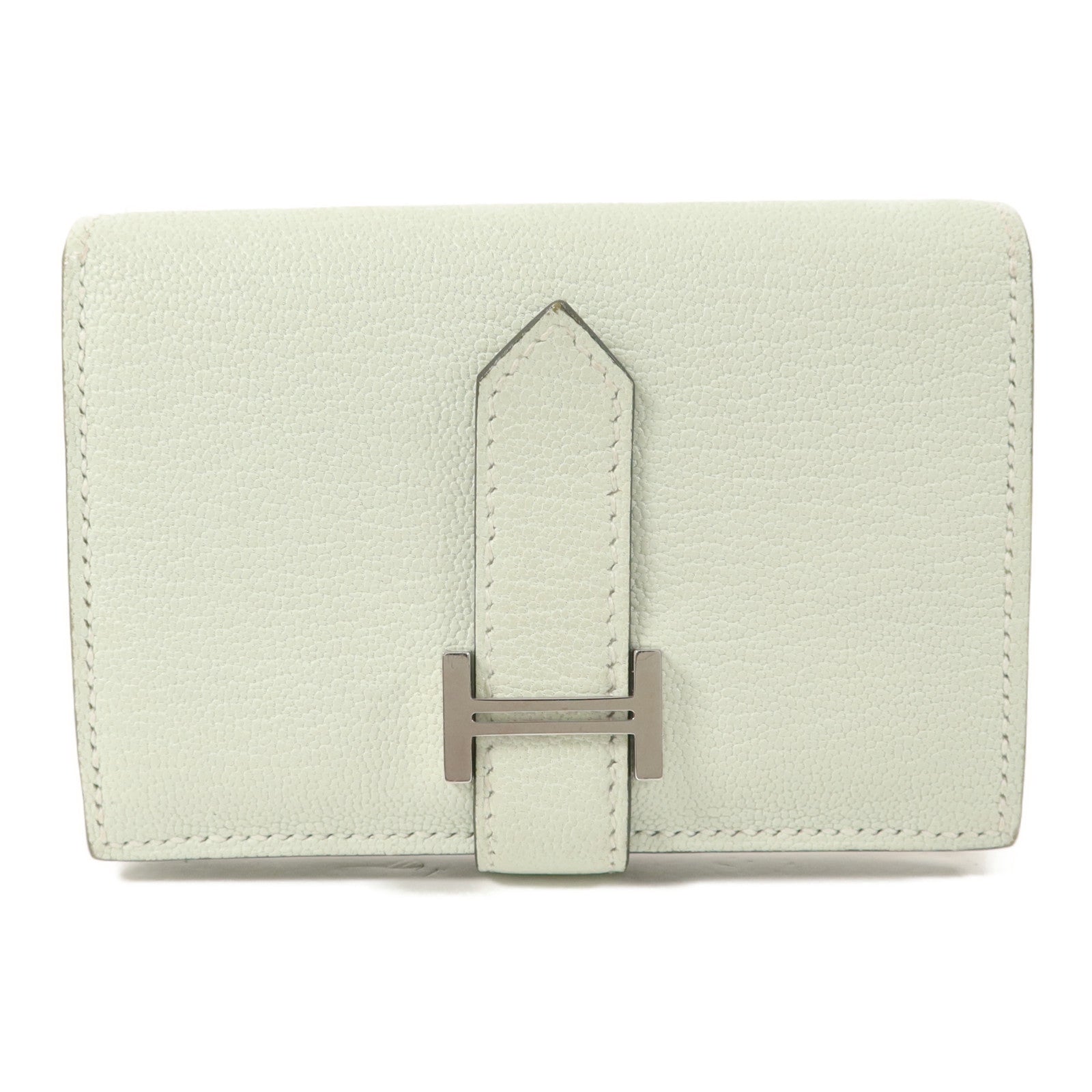HERMES 【激減優惠】Chevre皮革Bearn Mini Wallet錢包Vert Peppermint
