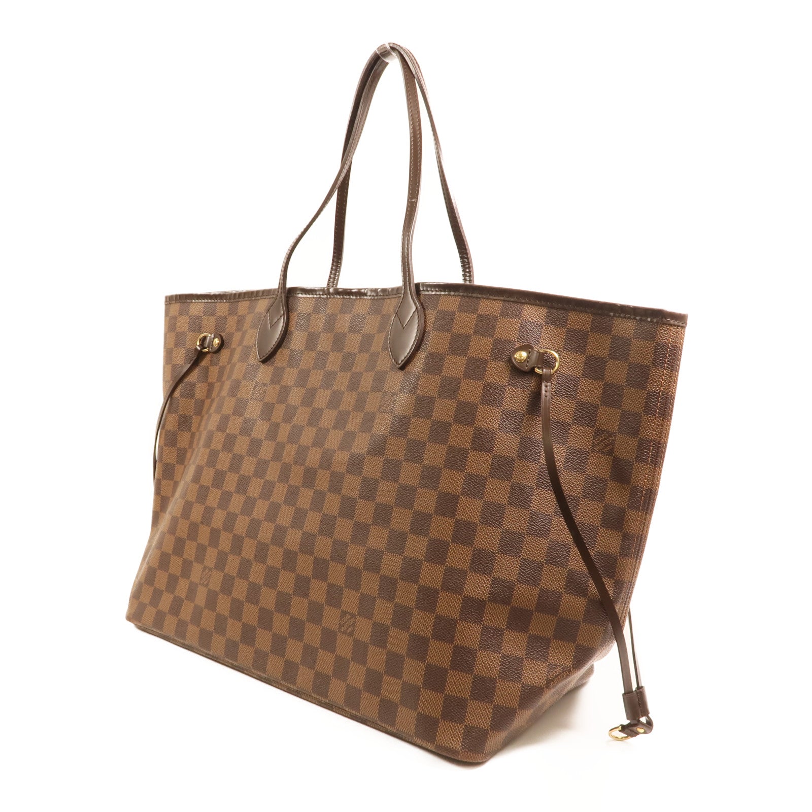 LOUIS VUITTON Damier Neverfull GM金扣肩背袋