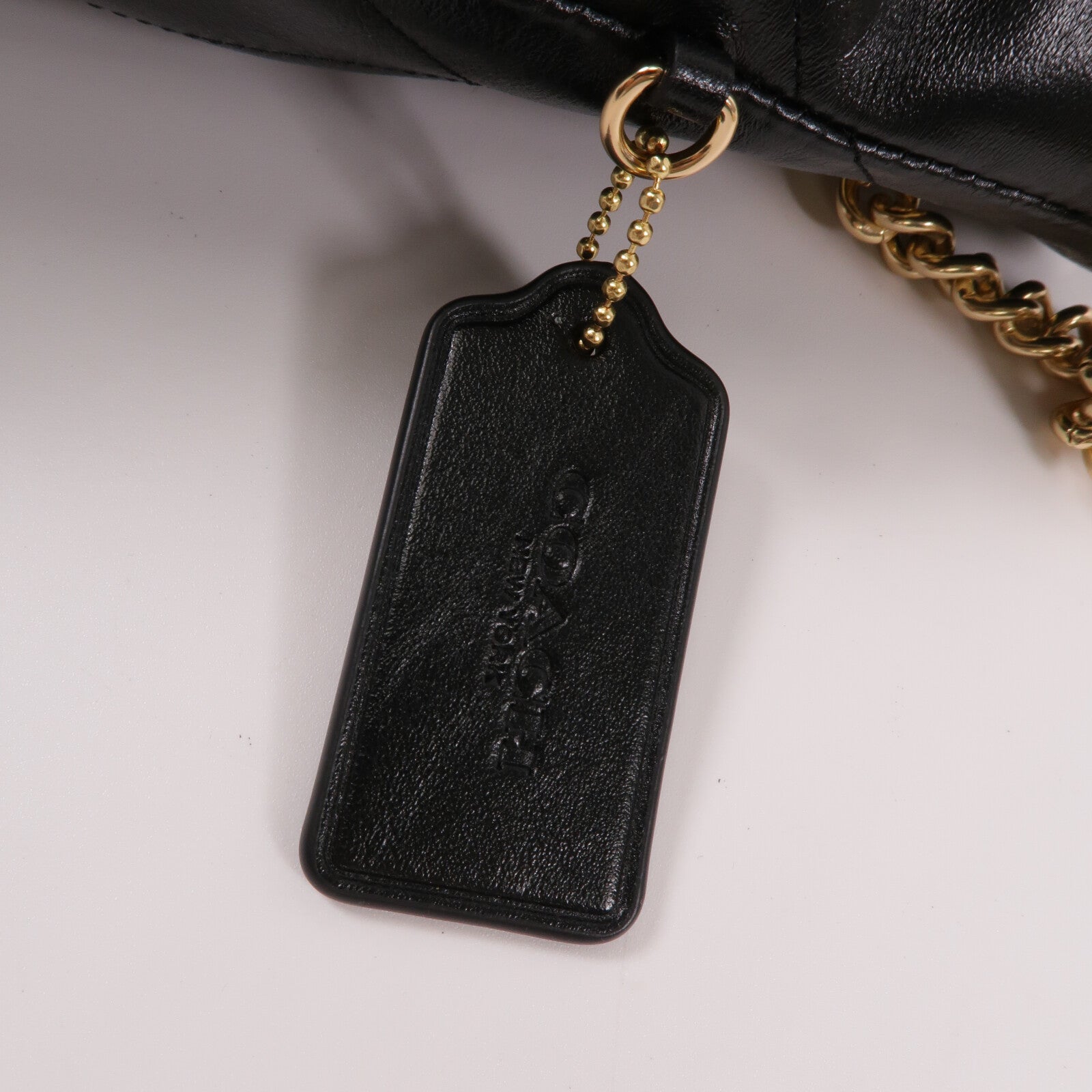 COACH 牛皮皮革Evelyn鏈帶肩背袋