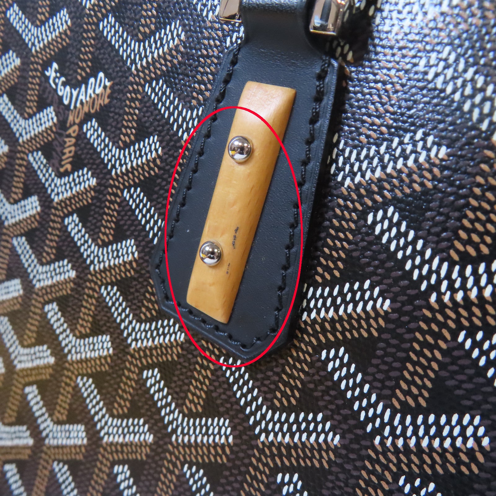 GOYARD 塗層帆布Vendome銀扣手挽袋黑色