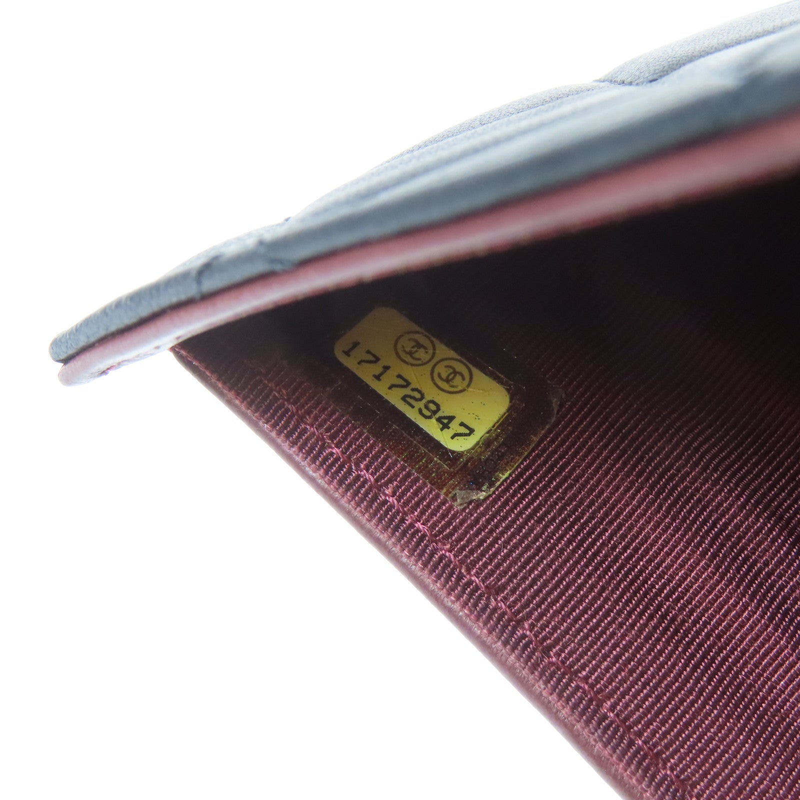 CHANEL 菱格牛皮皮革Trifold Long Wallet銀扣長錢包黑色