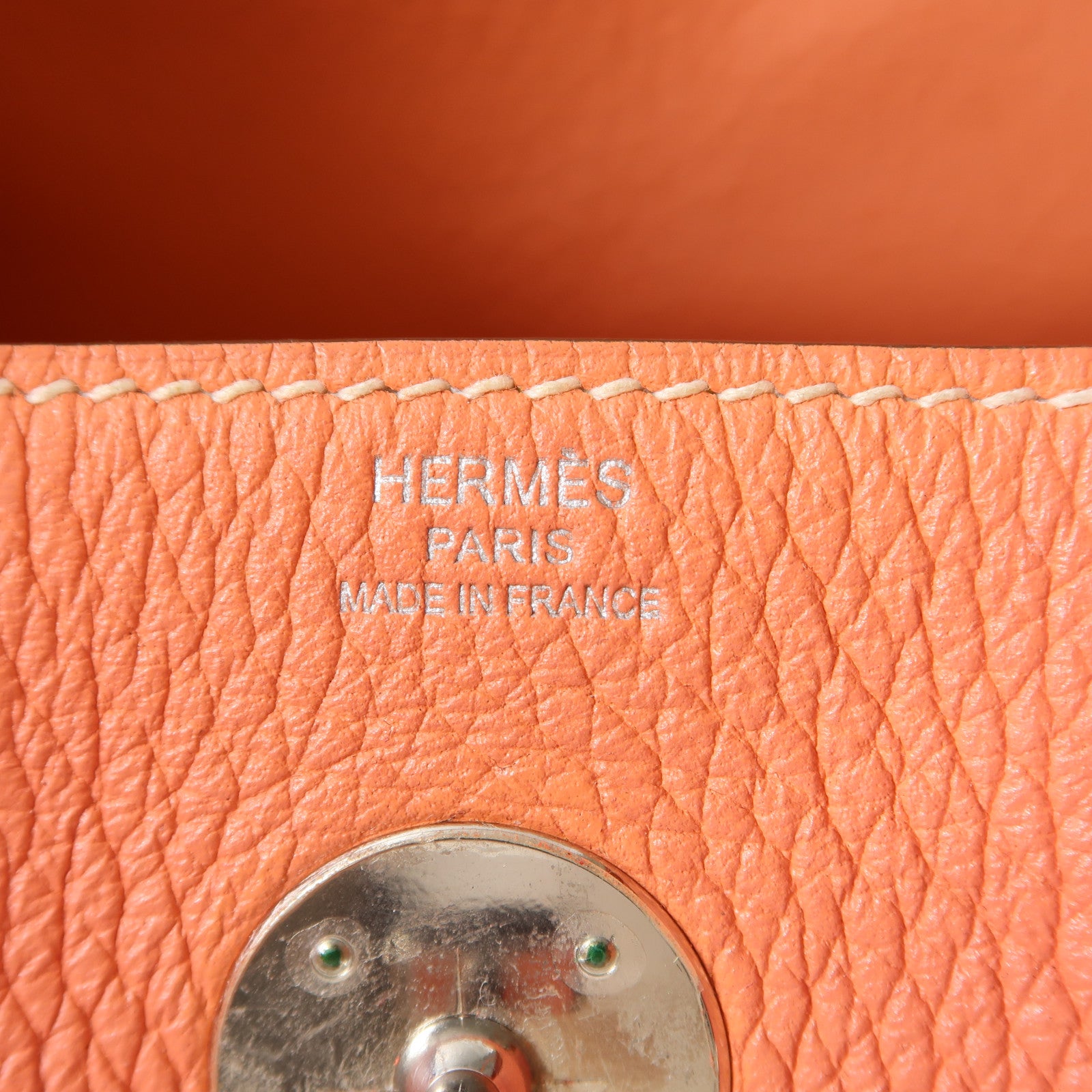 HERMES 【激減優惠】Clemence皮革Lindy 26銀扣手挽肩背兩用袋粉橙色