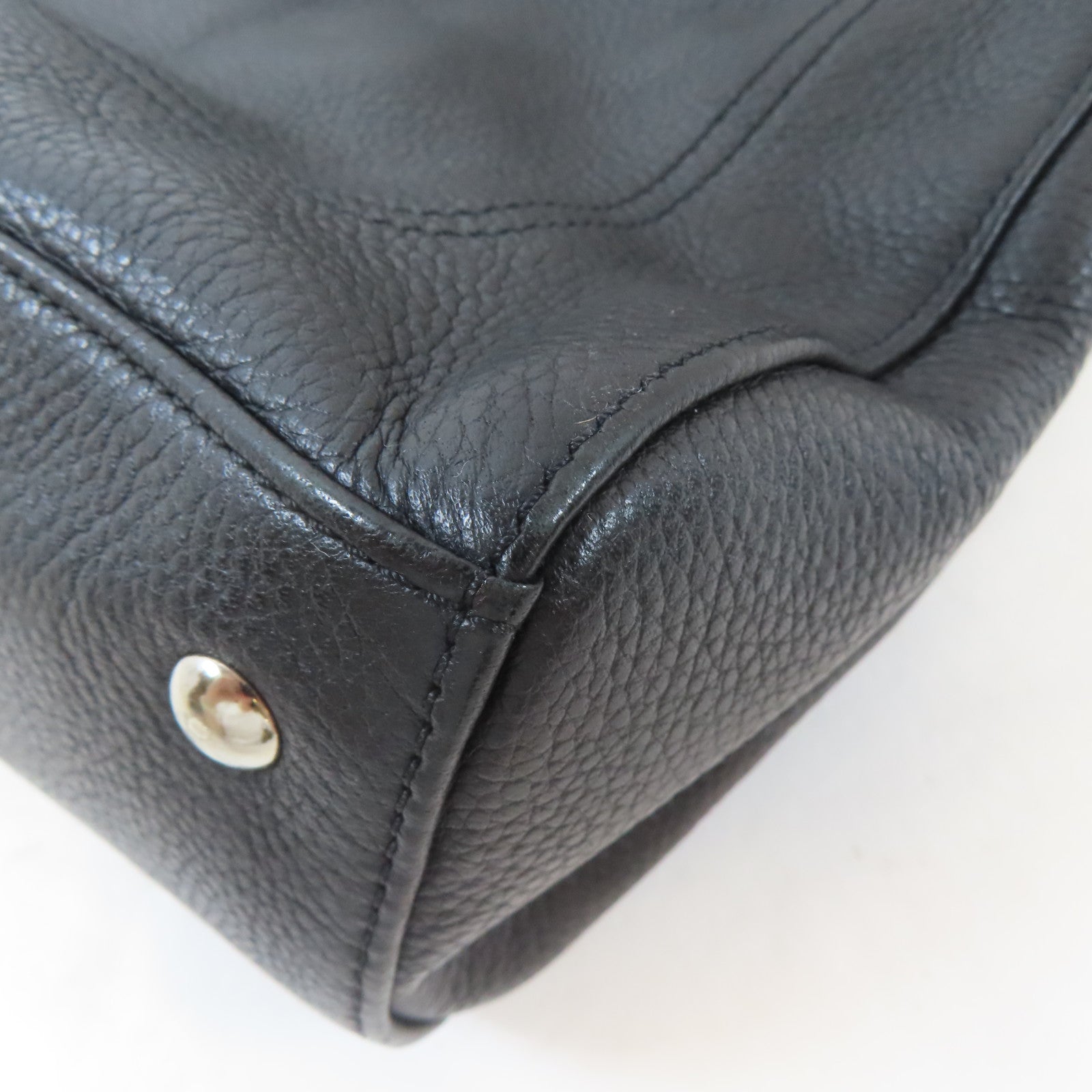 COACH 牛皮皮革Penelope Shoulder Bag銀扣肩背袋黑色