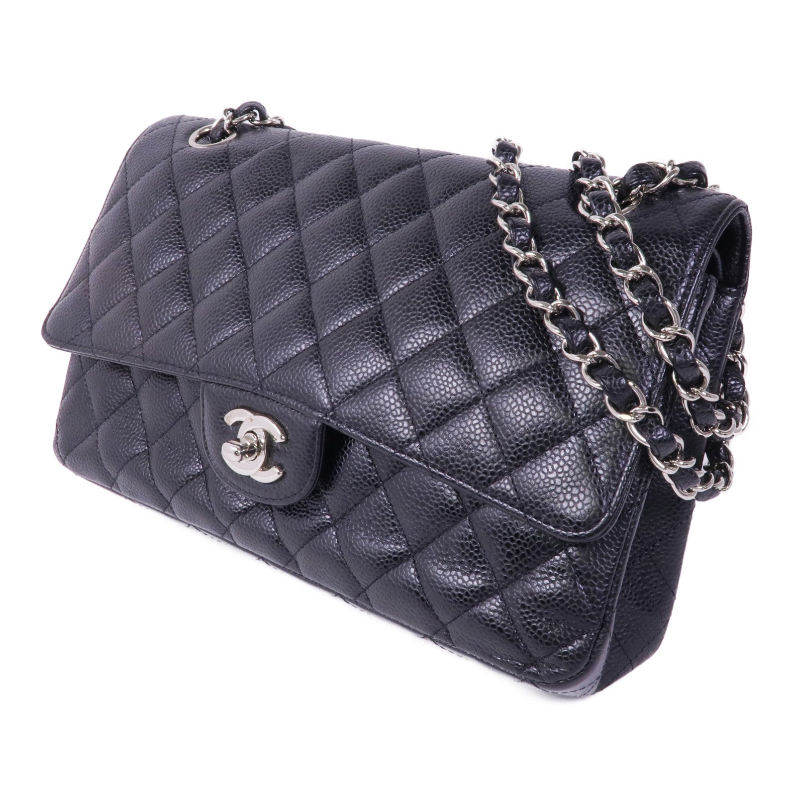 CHANEL 牛皮皮革Classic 25銀扣鏈帶肩背袋