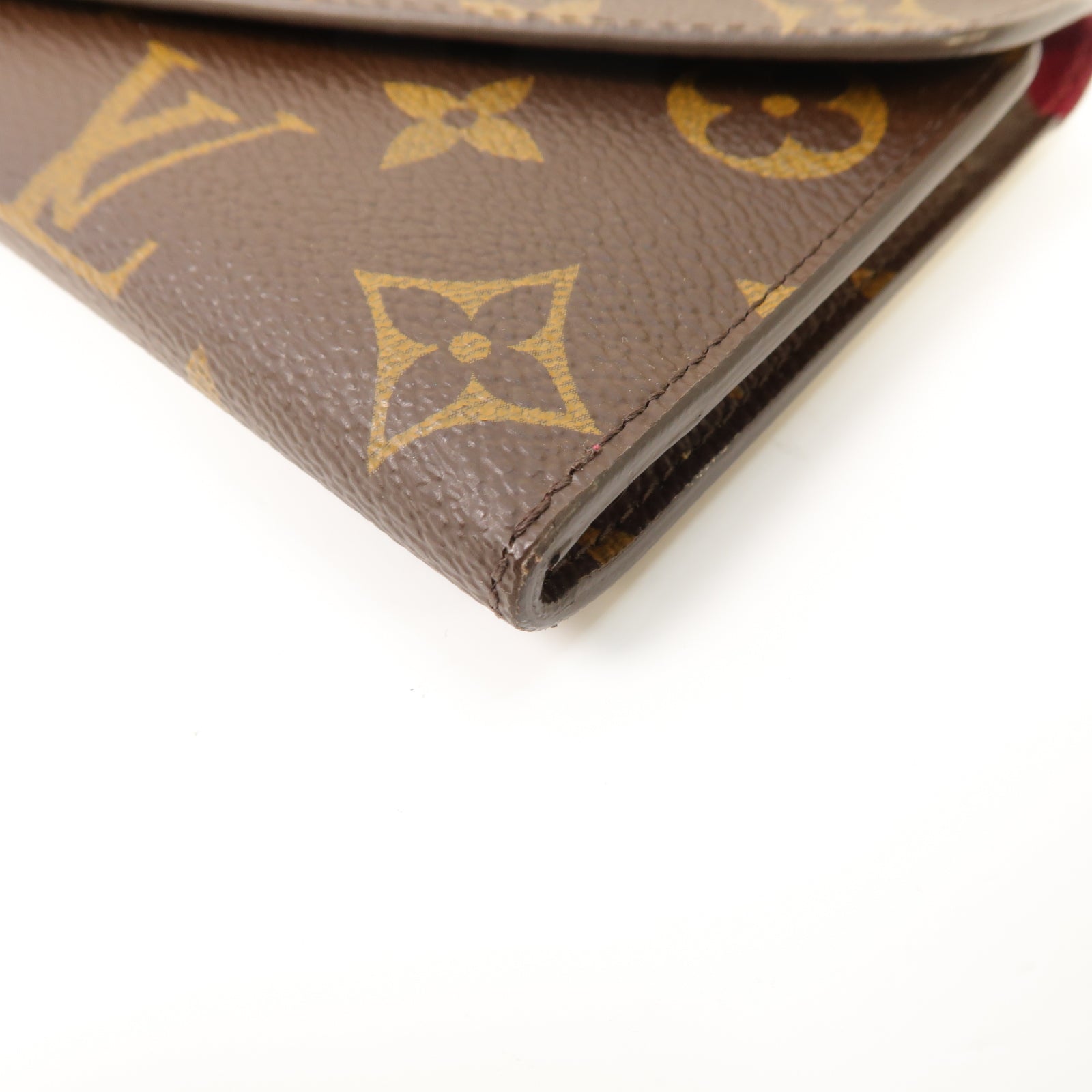 LOUIS VUITTON 【激減優惠】Monogram Josephine Wallet金扣長錢包棕色/酒紅色