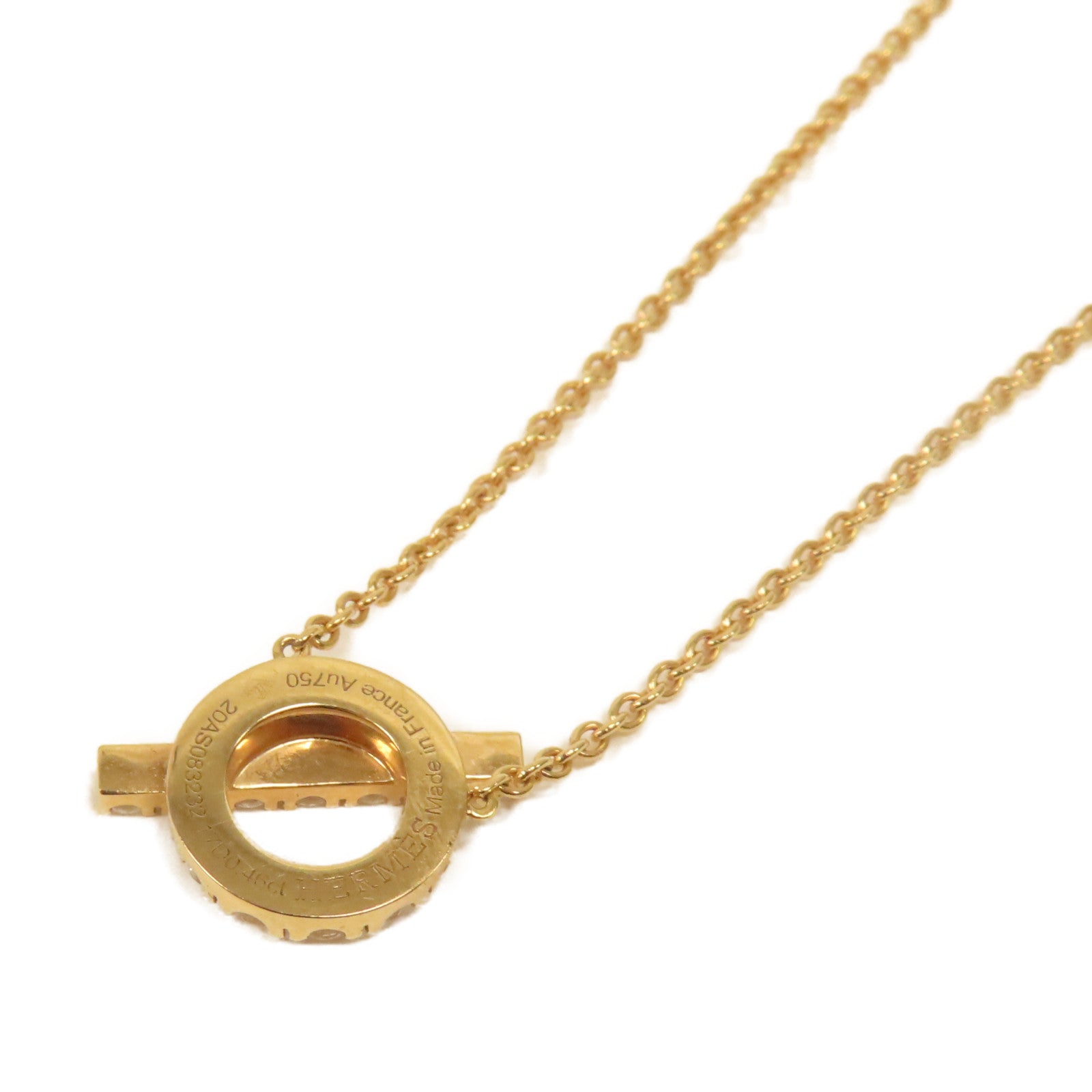 HERMES 【激減優惠】18K玫瑰金Finesse Pendant 0.46ct鑽石項鍊玫瑰金色
