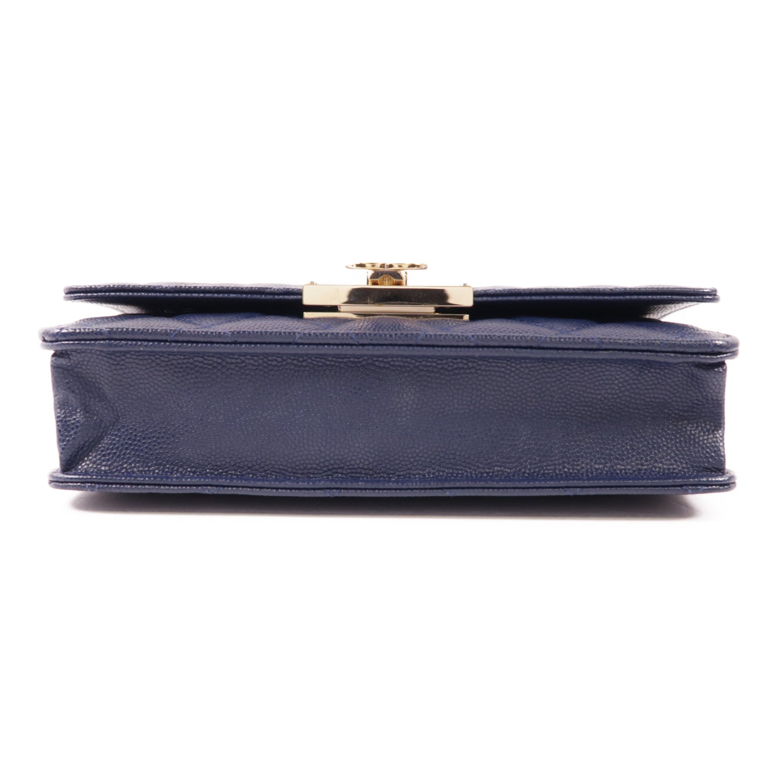 CHANEL 牛皮皮革Shoulder Bag金扣鏈帶肩背袋