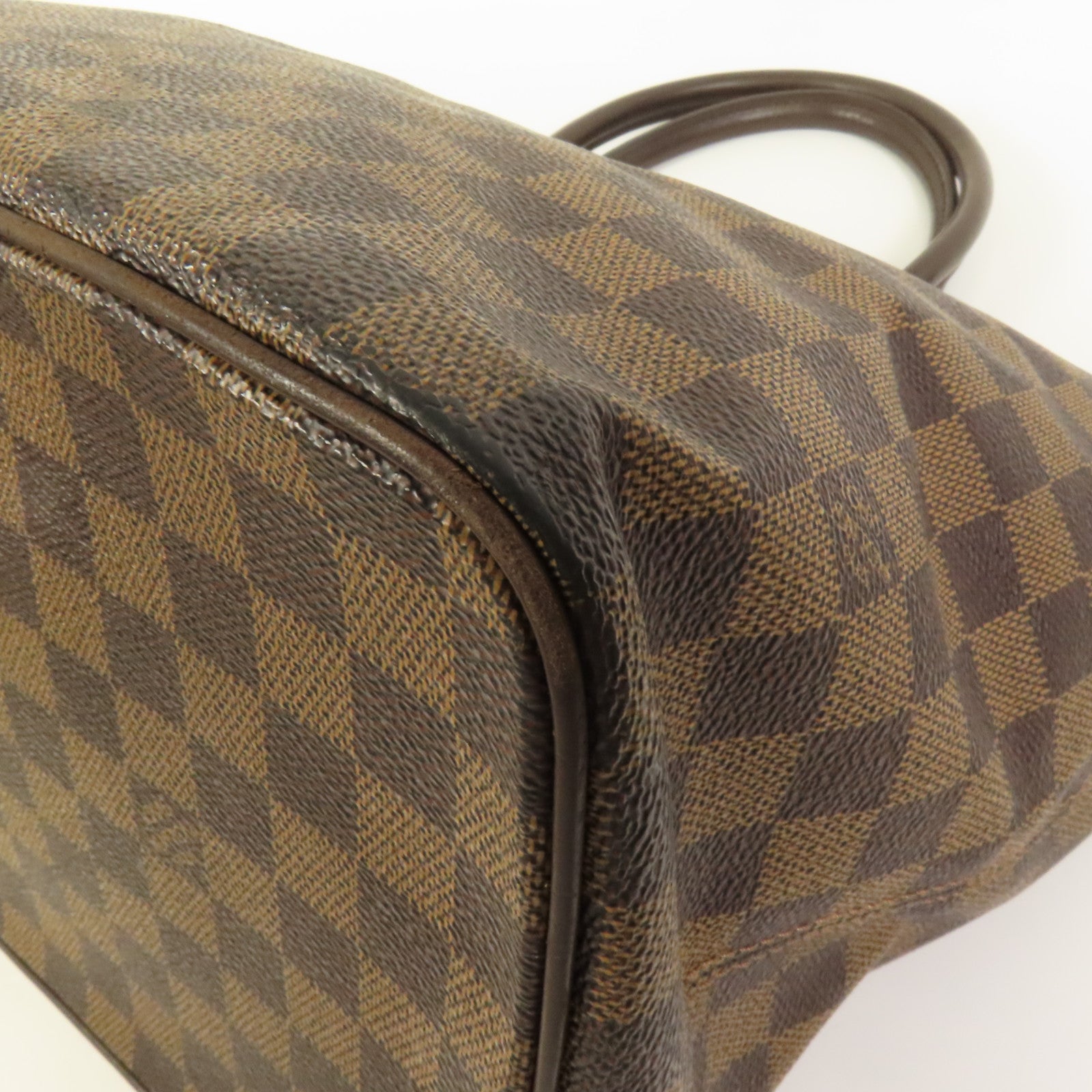 LOUIS VUITTON 【激減優惠】Damier Saleya MM金扣手挽袋棕色