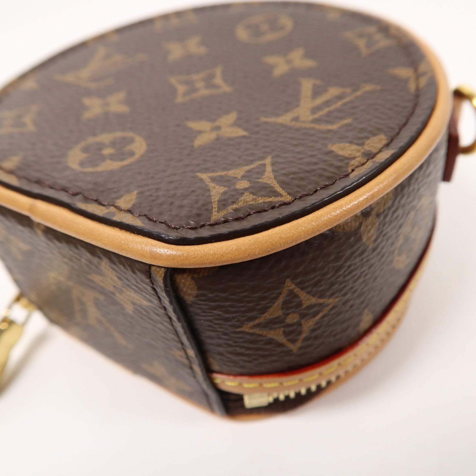 LOUIS VUITTON Monogram Boite Chapeau Necklace金扣鏈帶肩背袋啡色