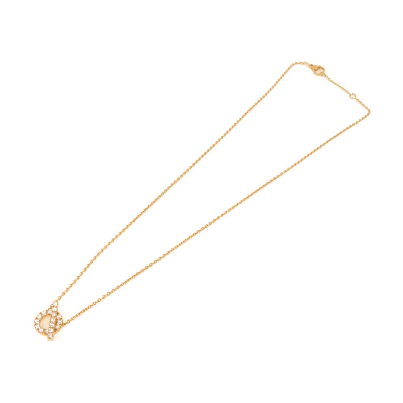 HERMES 【激減優惠】18K玫瑰金Finesse Pendant 0.46ct鑽石項鍊玫瑰金色