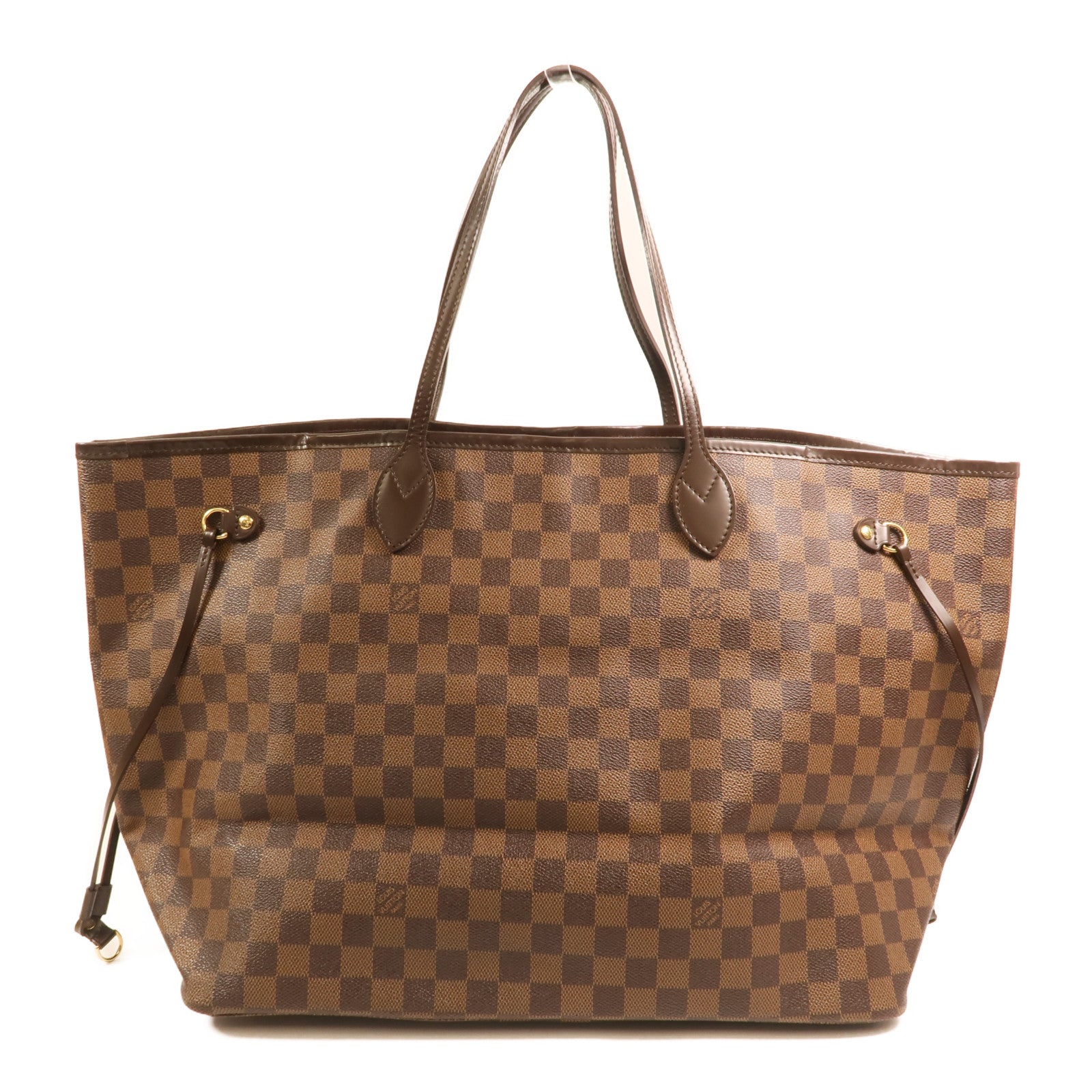LOUIS VUITTON Damier Neverfull GM金扣肩背袋