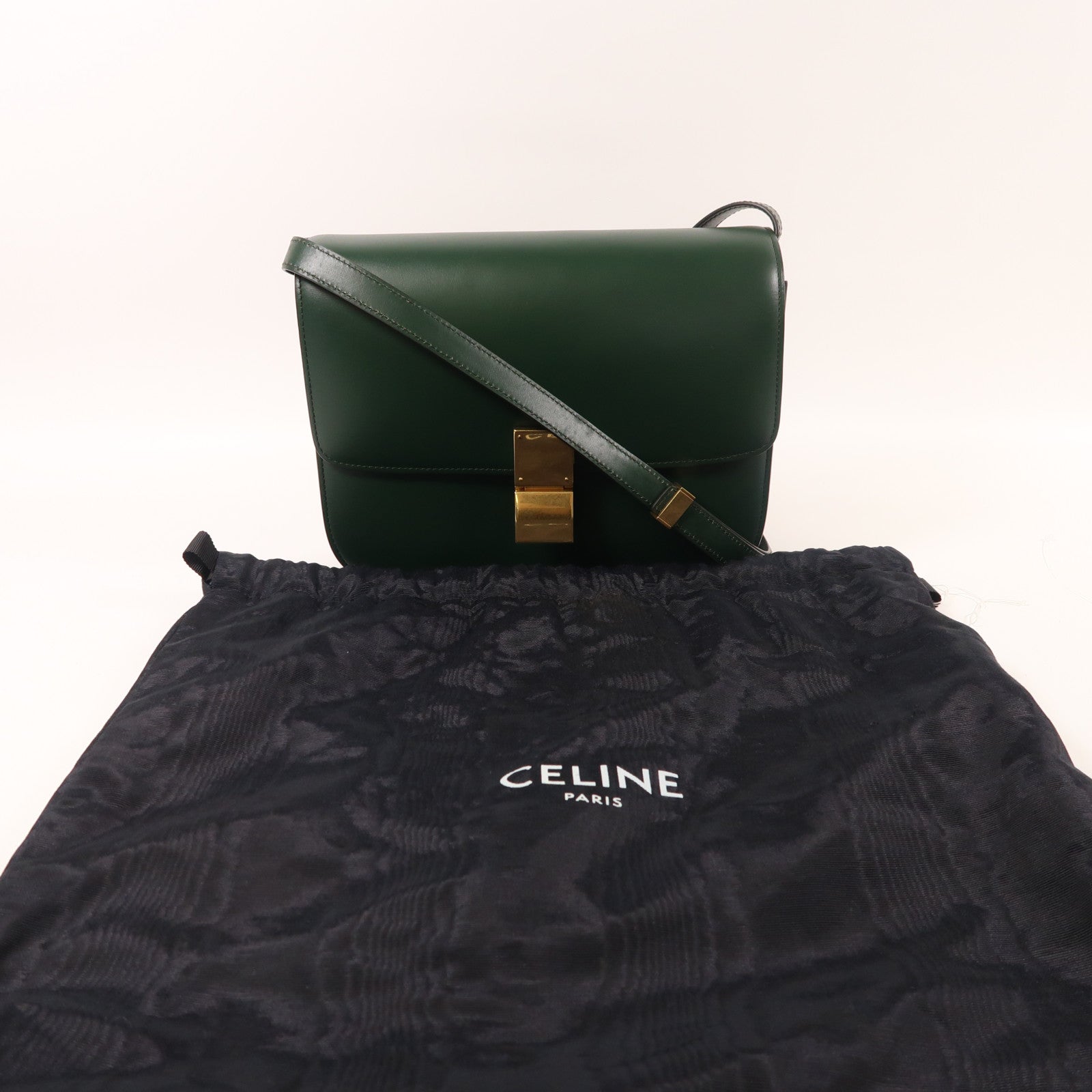 CELINE 牛皮皮革Classic Box金扣肩背袋