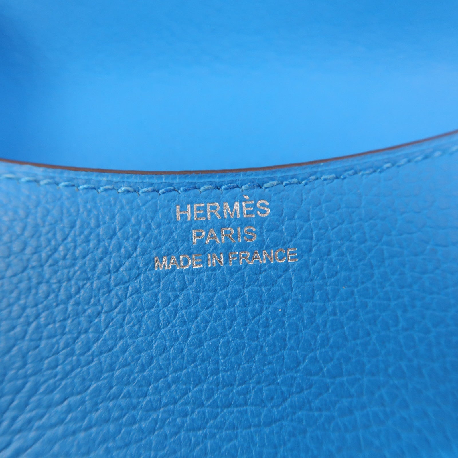 HERMES Evercolor皮革Constance Slim Wallet錢包Bleu Zanzibar