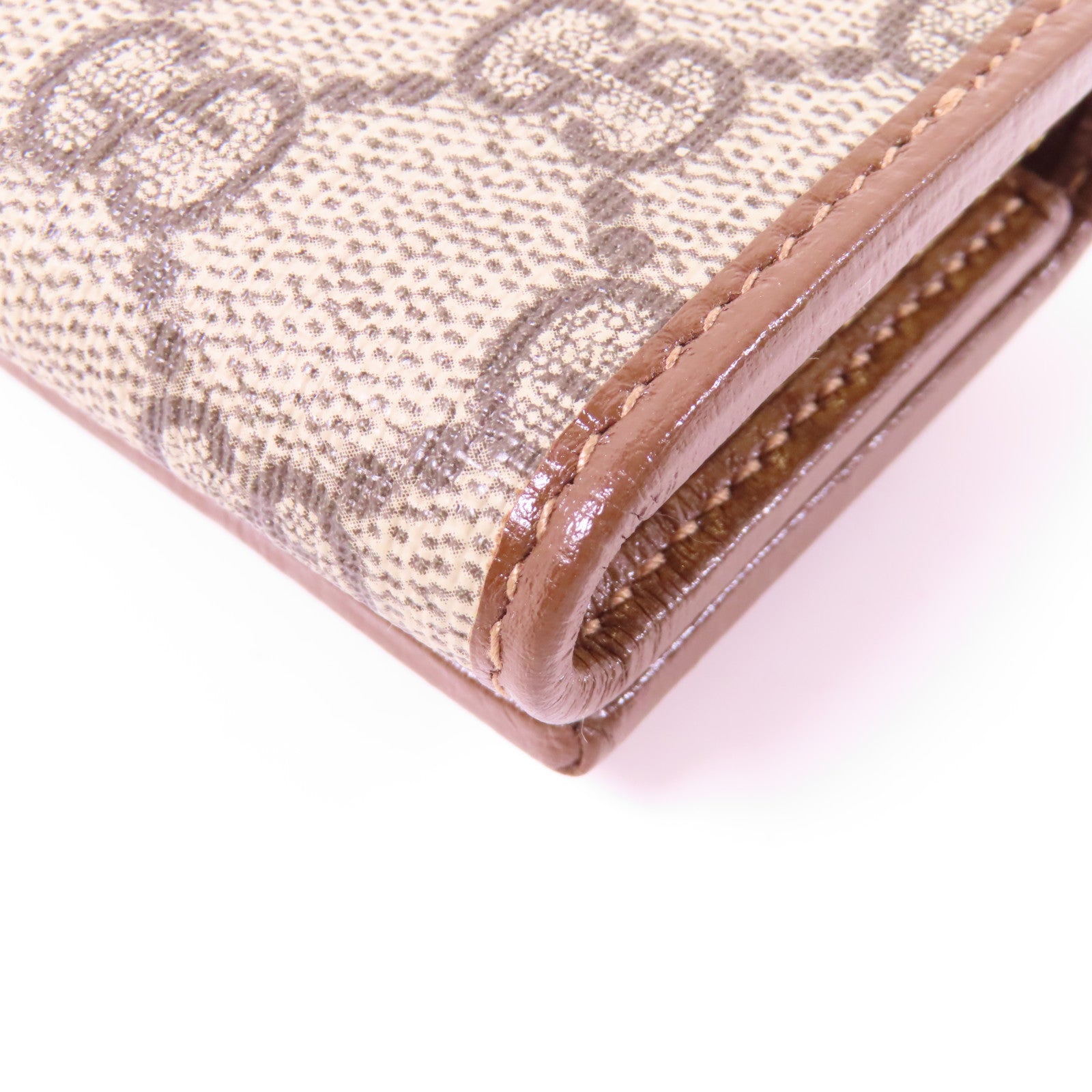 GUCCI 塗層帆布Key Holder金扣鎖匙包啡色