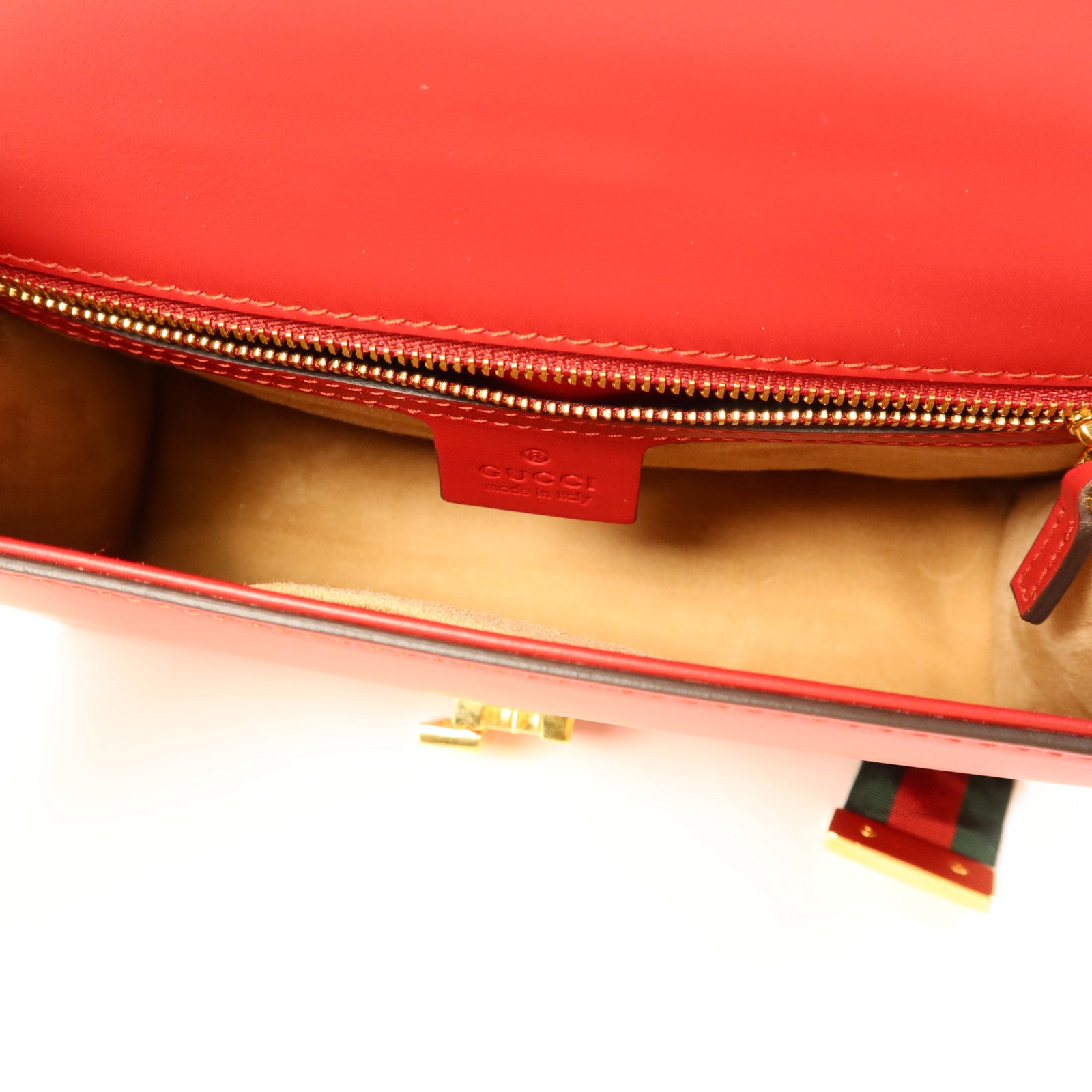 GUCCI 牛皮皮革Sylvie金扣手挽肩背兩用袋