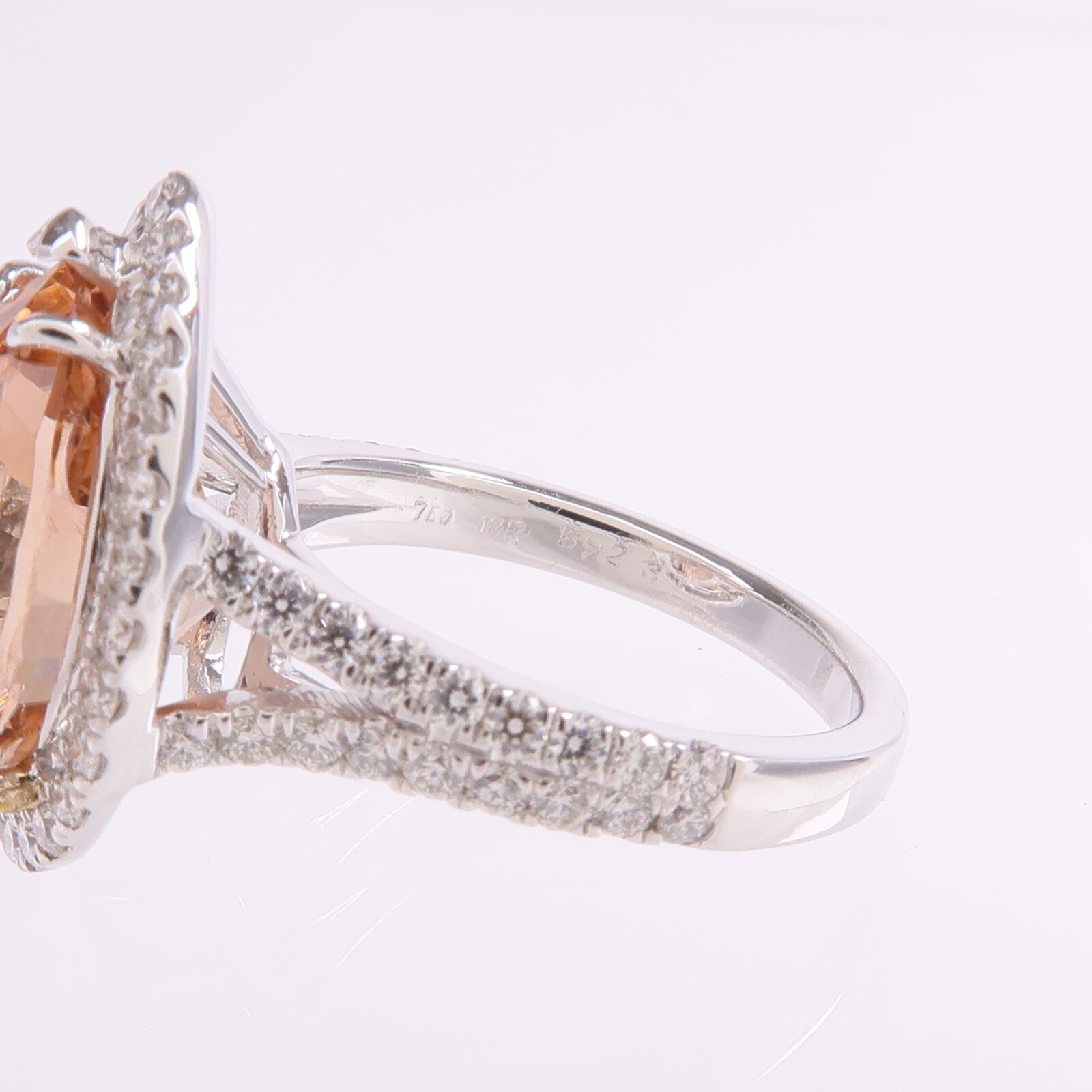 JEWELRY 【激減優惠】18K白金Crystal Diamond Ring橙色水晶/鑽石戒指US#5.25