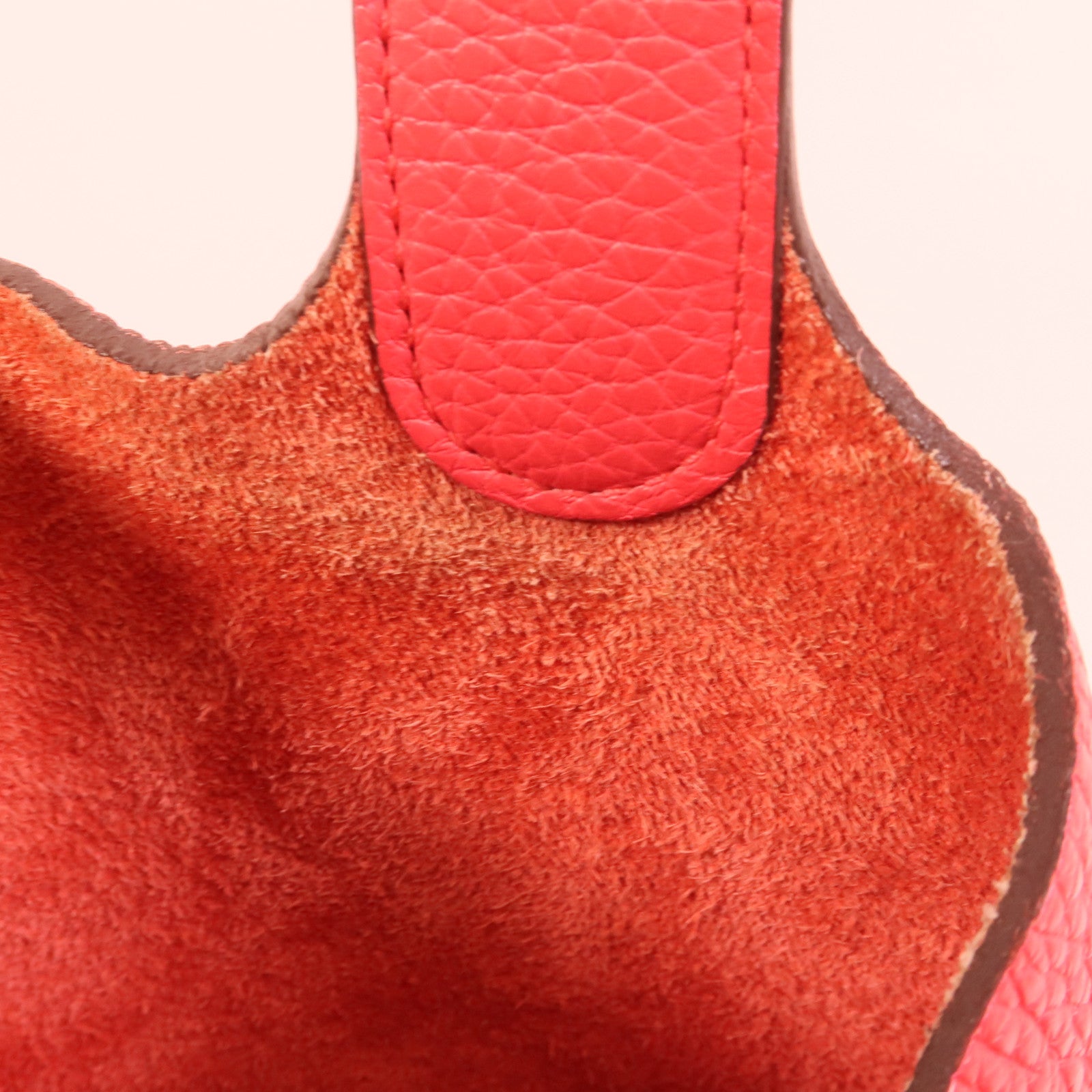 HERMES Clemence皮革Picotin MM手挽袋Rose Extreme