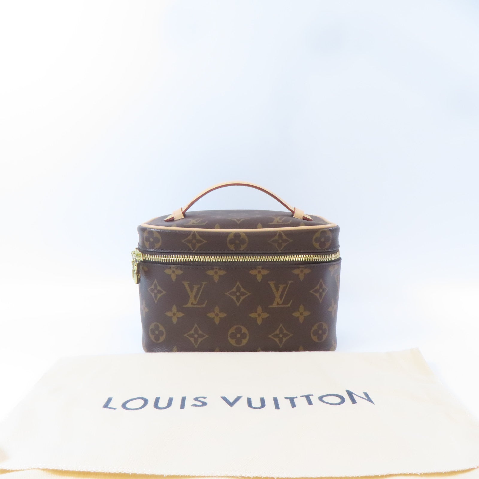 LOUIS VUITTON Monogram Nice Mini金扣手挽袋啡色