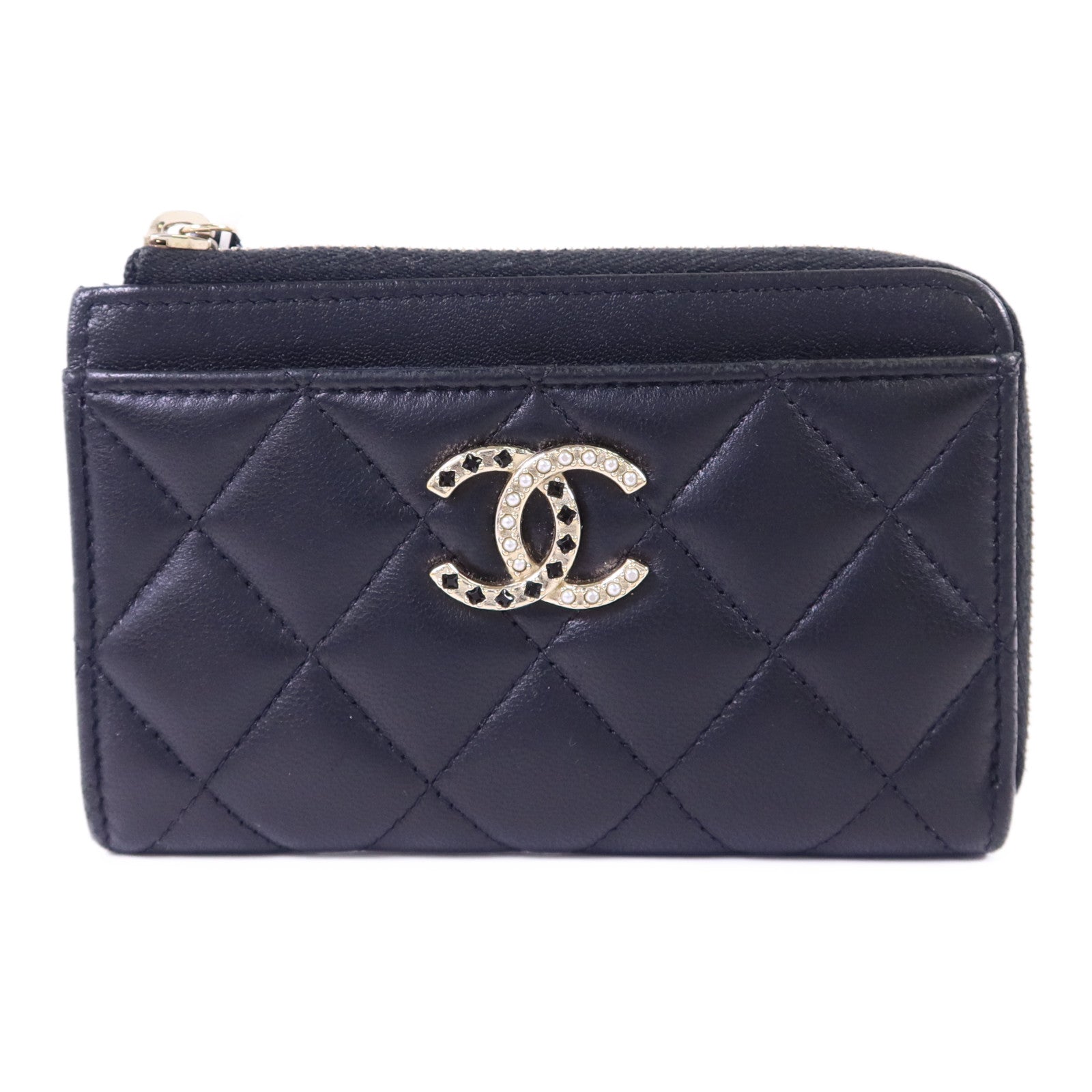 CHANEL 羊皮皮革Card Case金扣卡片套